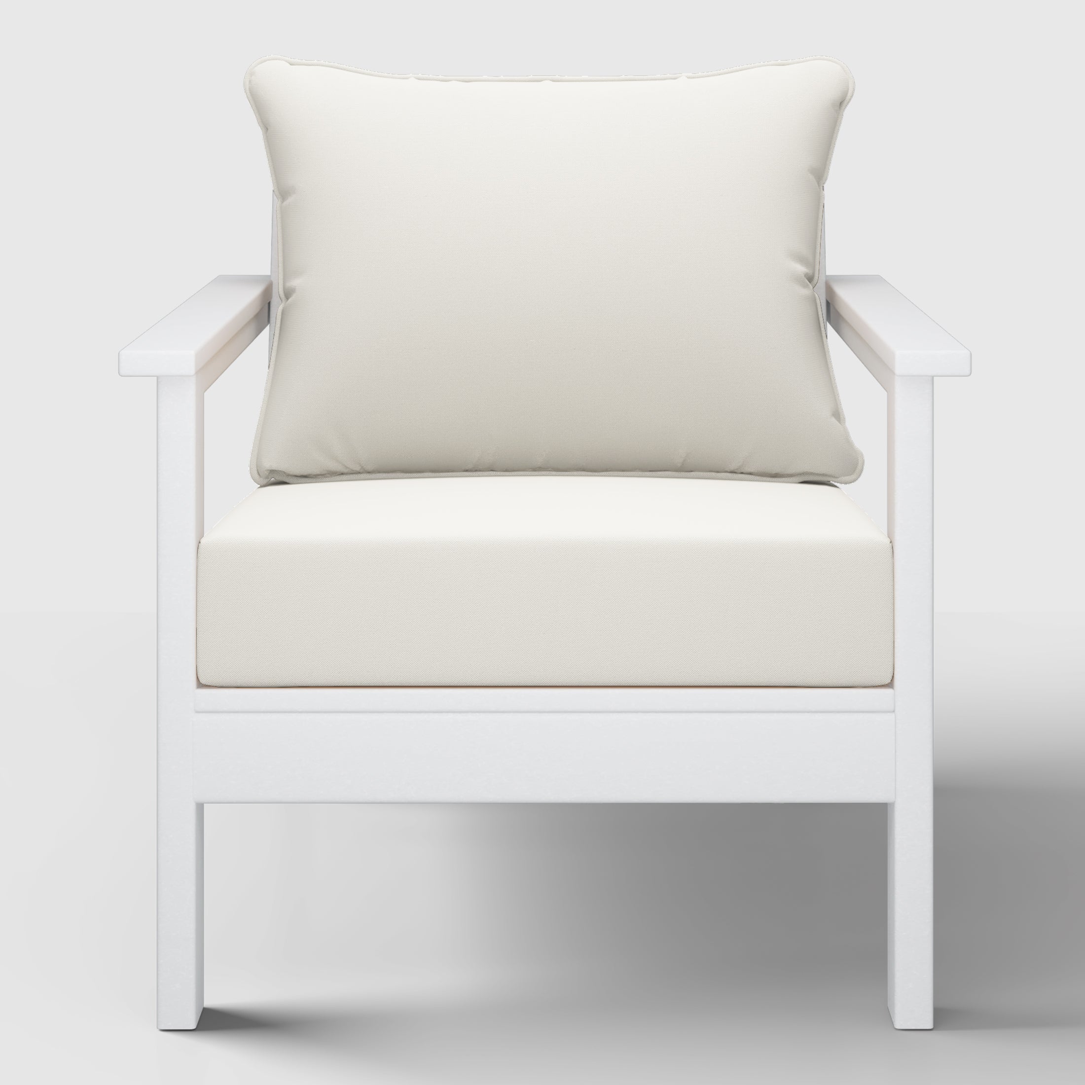 Portsmouth Outdoor Modern HDPE Patio Club Chairs with Deep Seat Cushions (Set of 2)