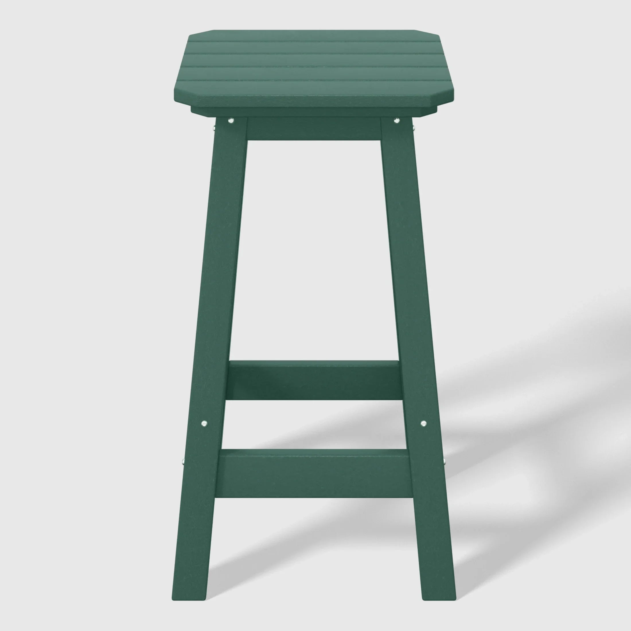 Paradise 24" HDPE Outdoor Patio Counter High Backless Square Bar Stool