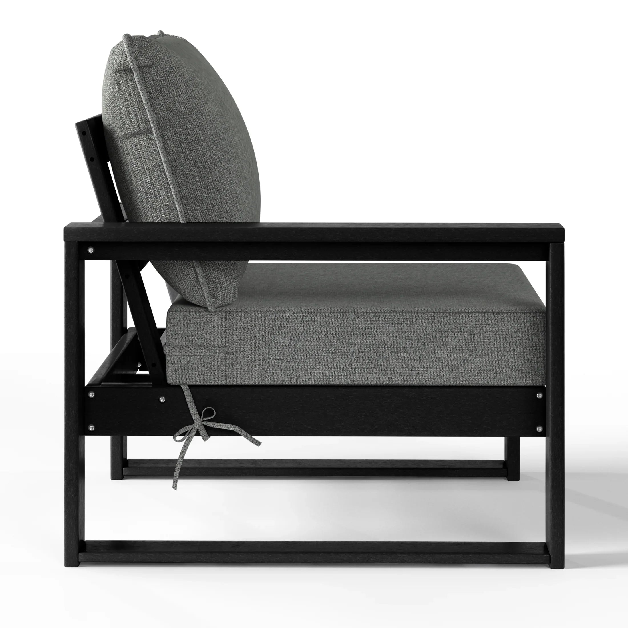 Rockaway Outdoor HDPE Left Arm Sectional Patio Corner Club Chair with Patio Cushions