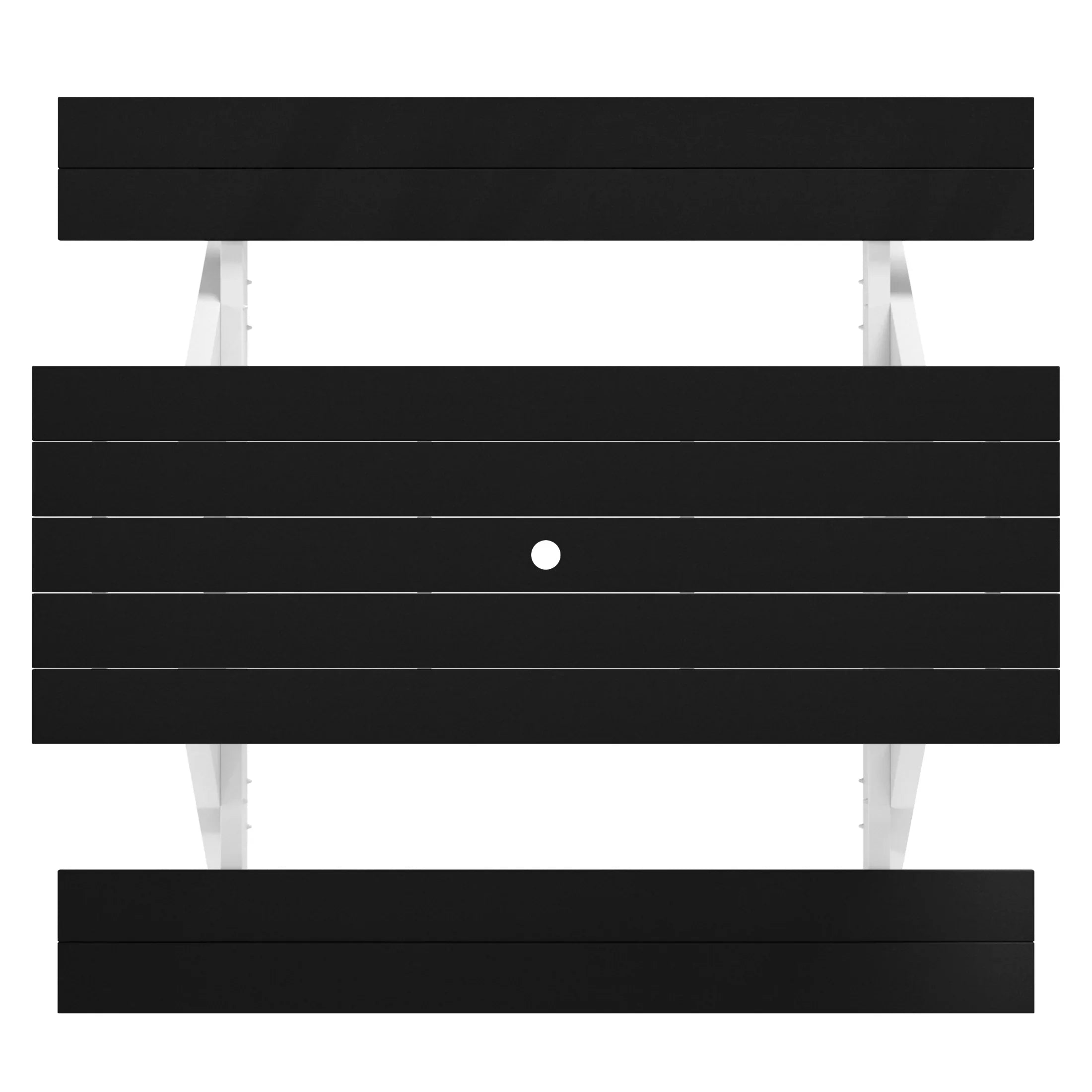 Macon Outdoor 70" HDPE Plastic Picnic Table Bench With Umbrella Hole