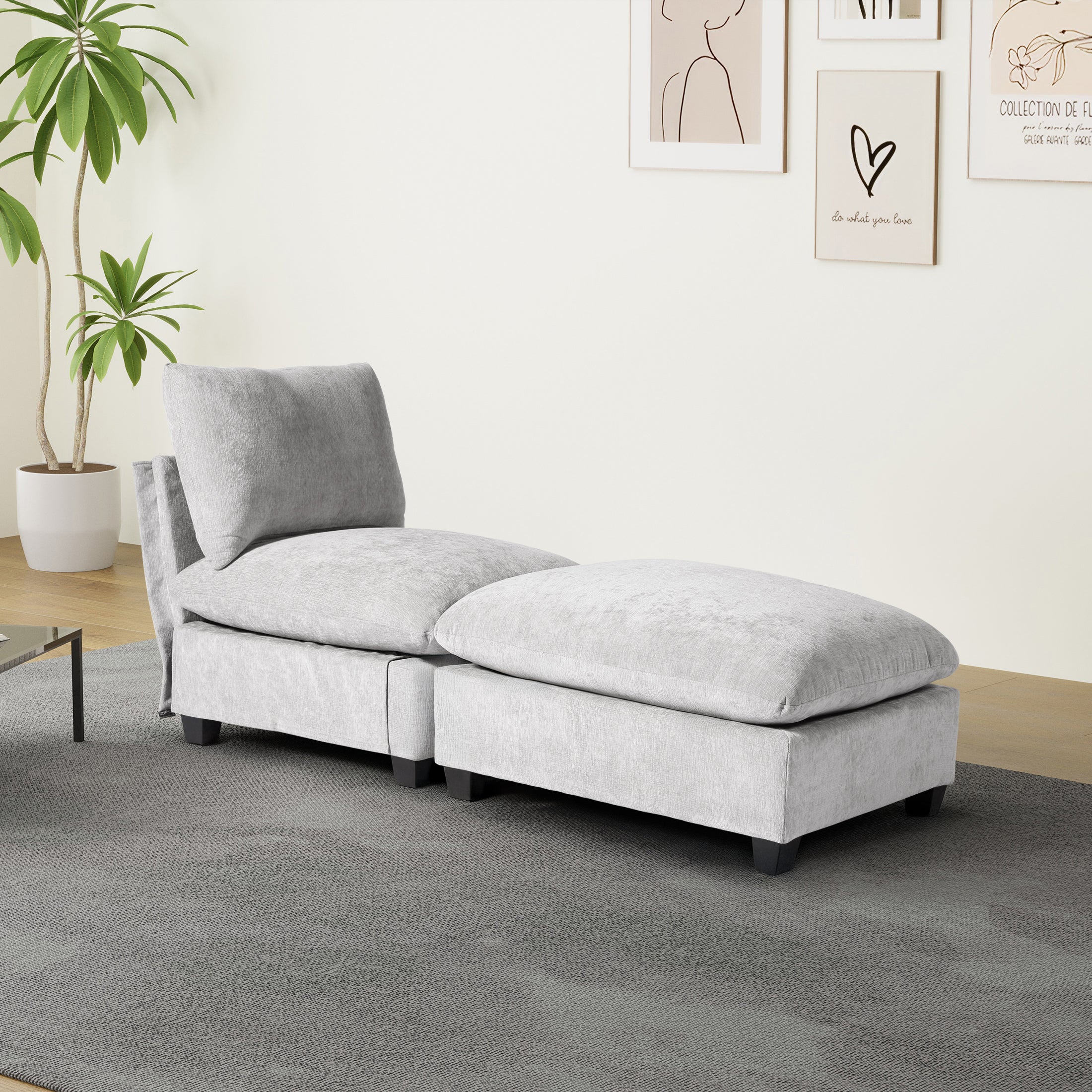 Springfield 68.5" Chenille Upholstered Indoor Chaise Lounge Chair