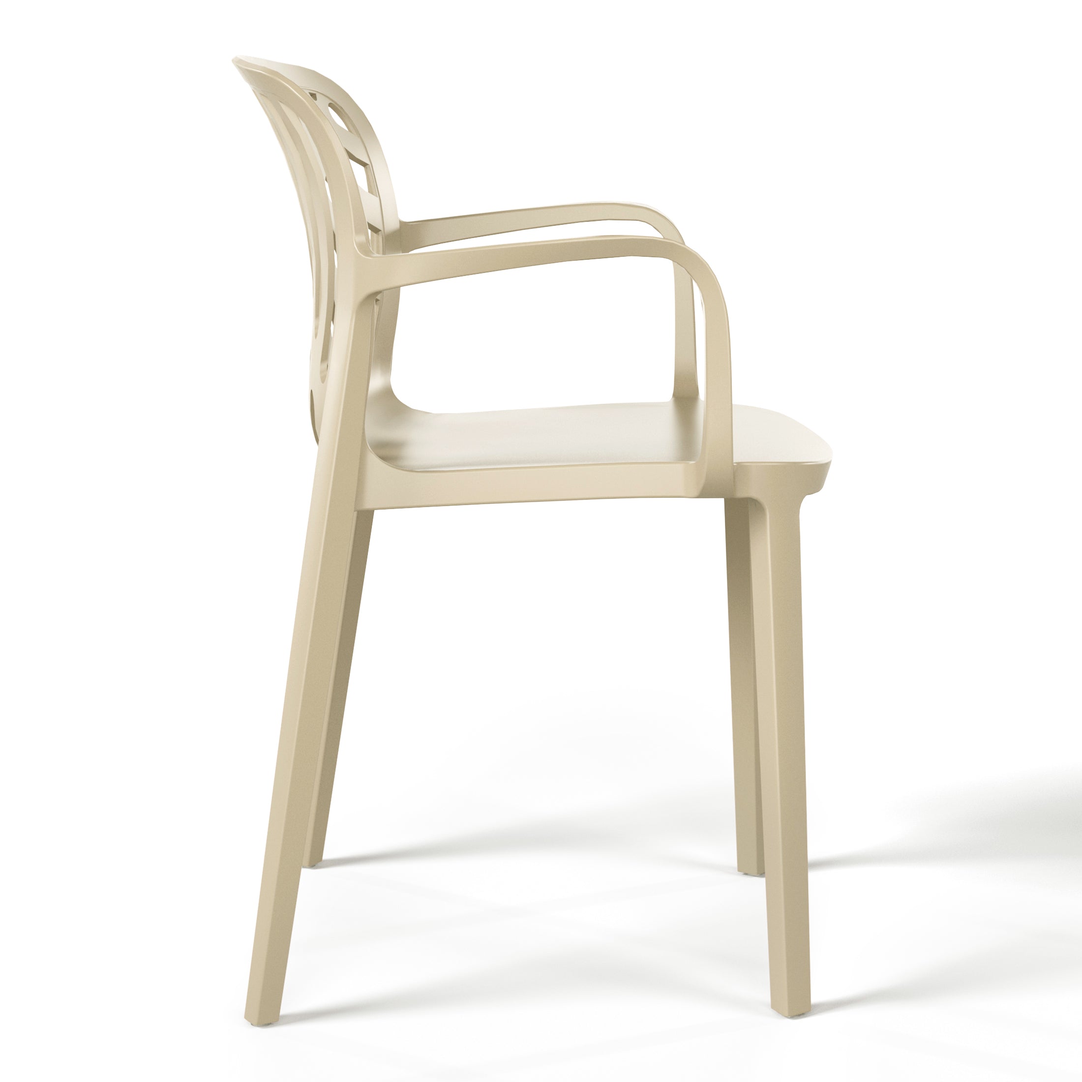 Sunshine Outdoor Modern Stackable Patio Dining Armchairs (Set of 2)