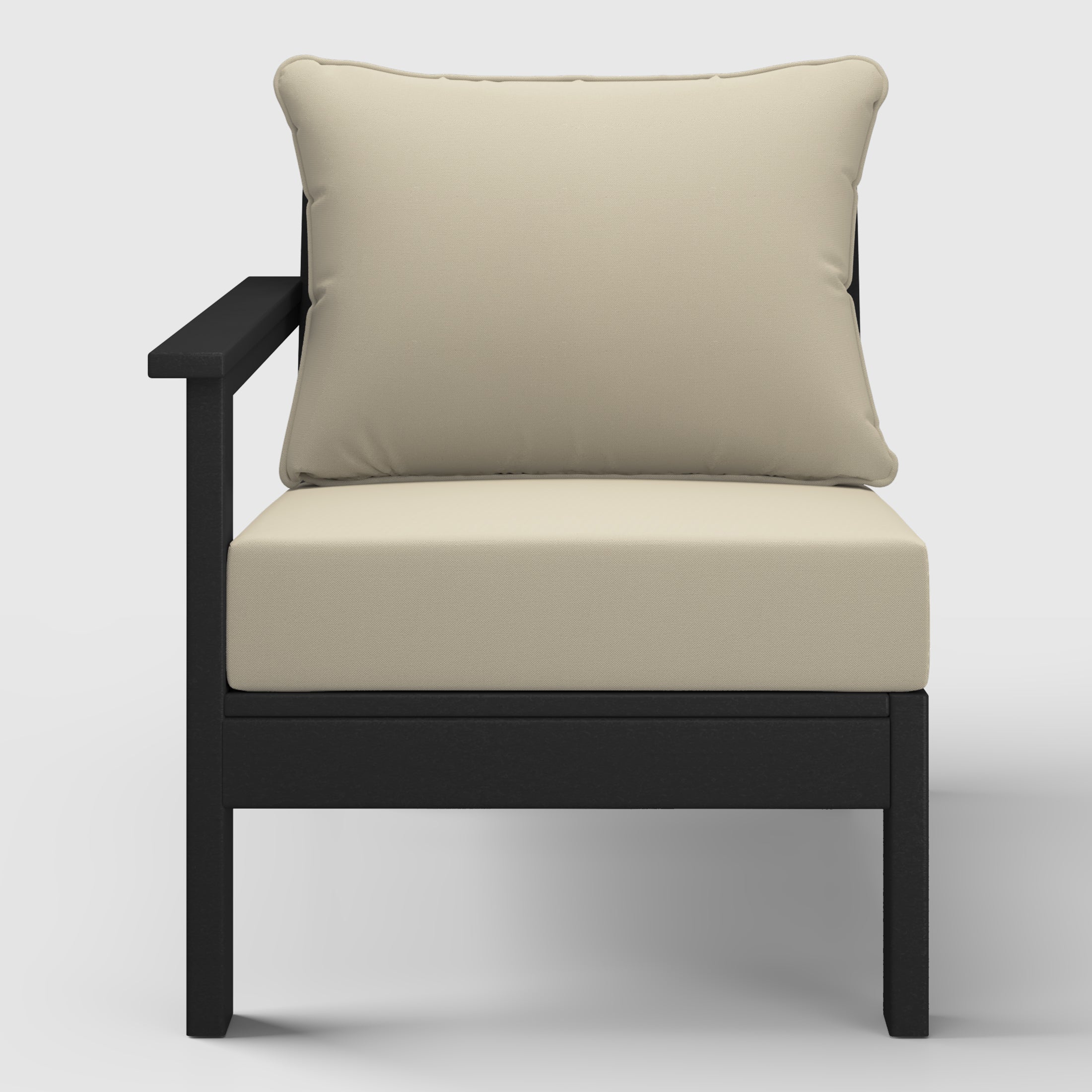 Portsmouth Outdoor Patio HDPE Left Arm Sectional Corner Club Chair with Patio Cushions