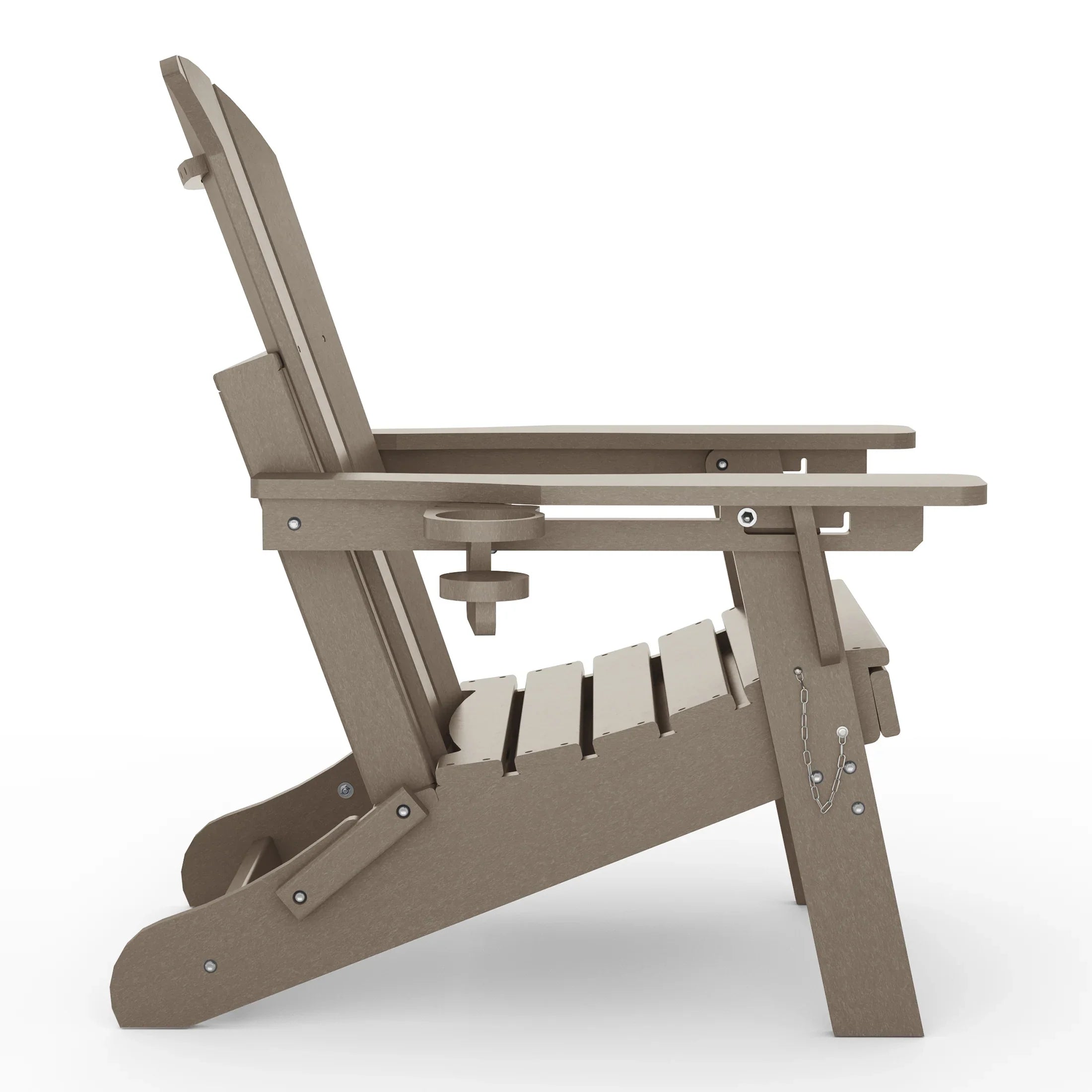 Paradise Folding Adjustable Adirondack Chair with Retractable Ottoman and Cup Holder (Set of 2)