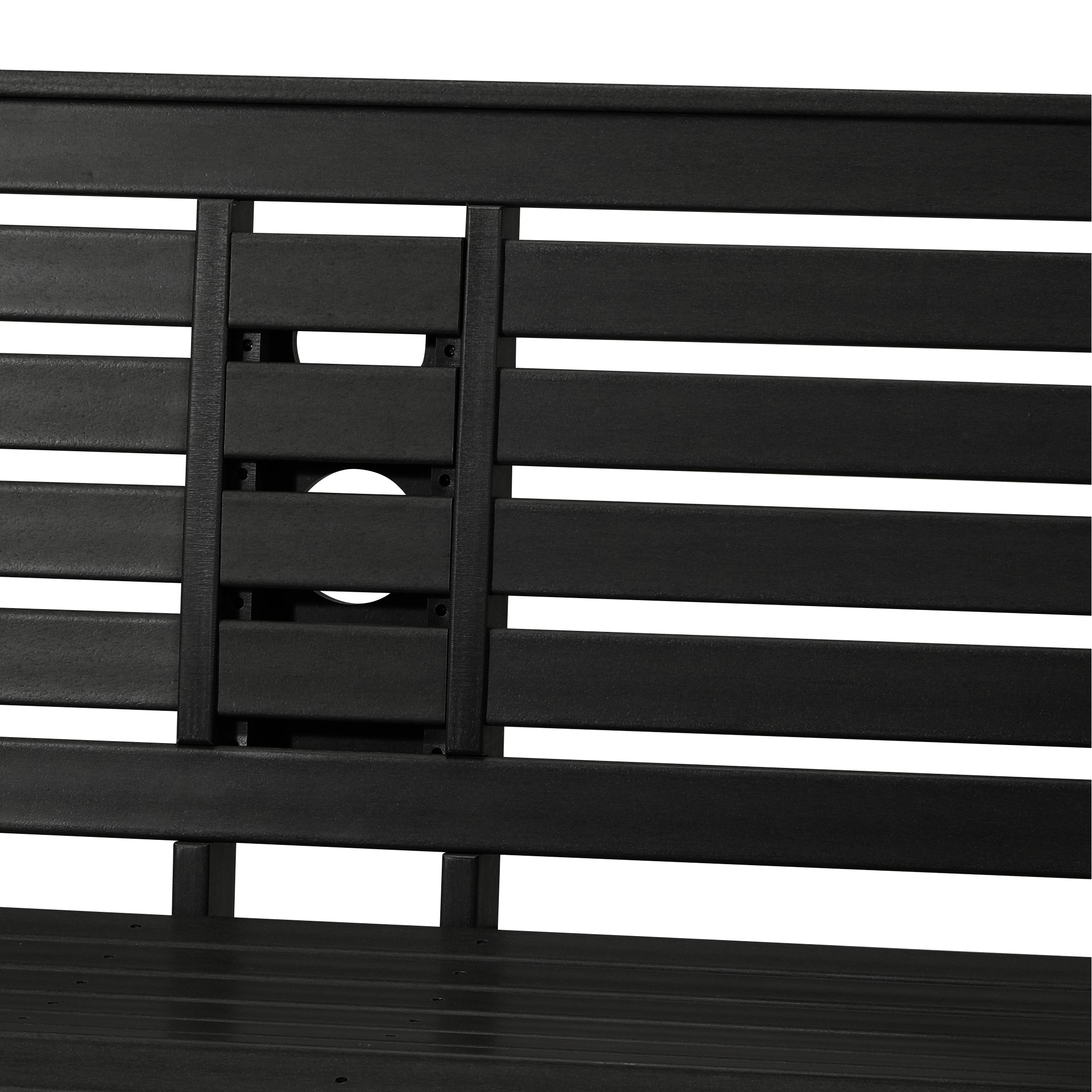 Charleston Outdoor HDPE 54" Front Hanging Porch Swing Bench With Cupholders
