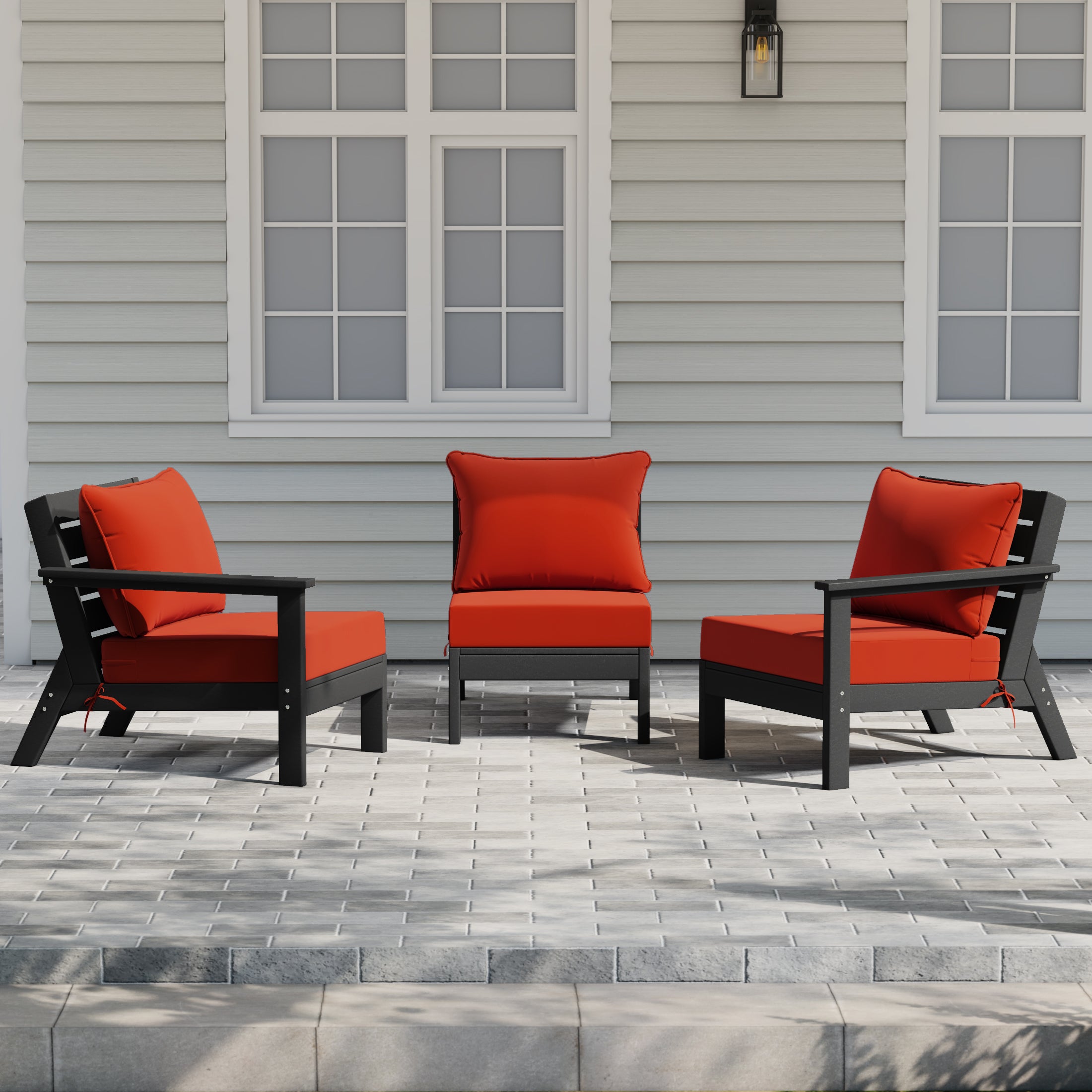 Portsmouth Outdoor Patio HDPE Sectional Sofa with Patio Cushions