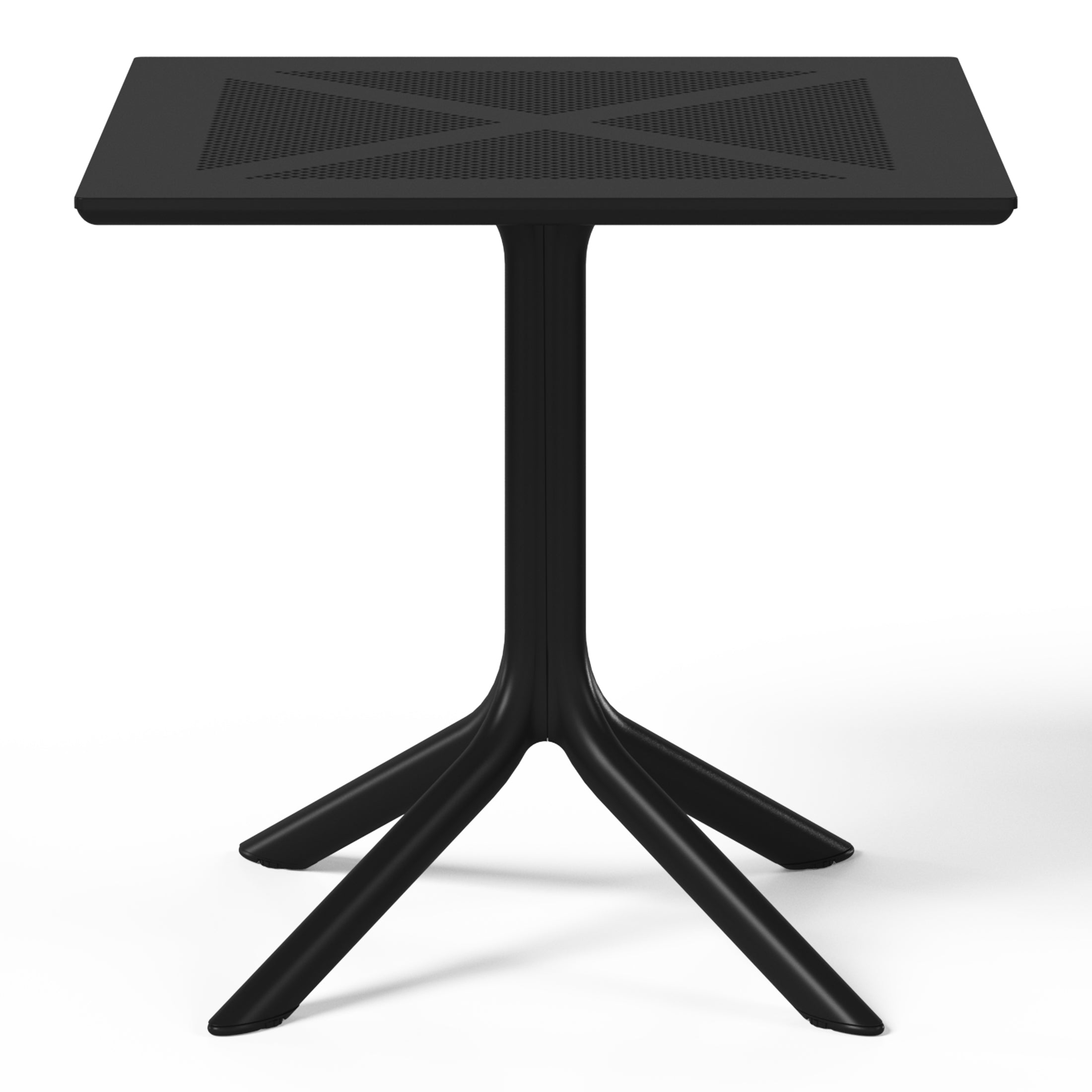 Sunshine 5-Piece Outdoor Resin Square Patio Dining Table Set with Modern Stackable Patio Dining Chairs