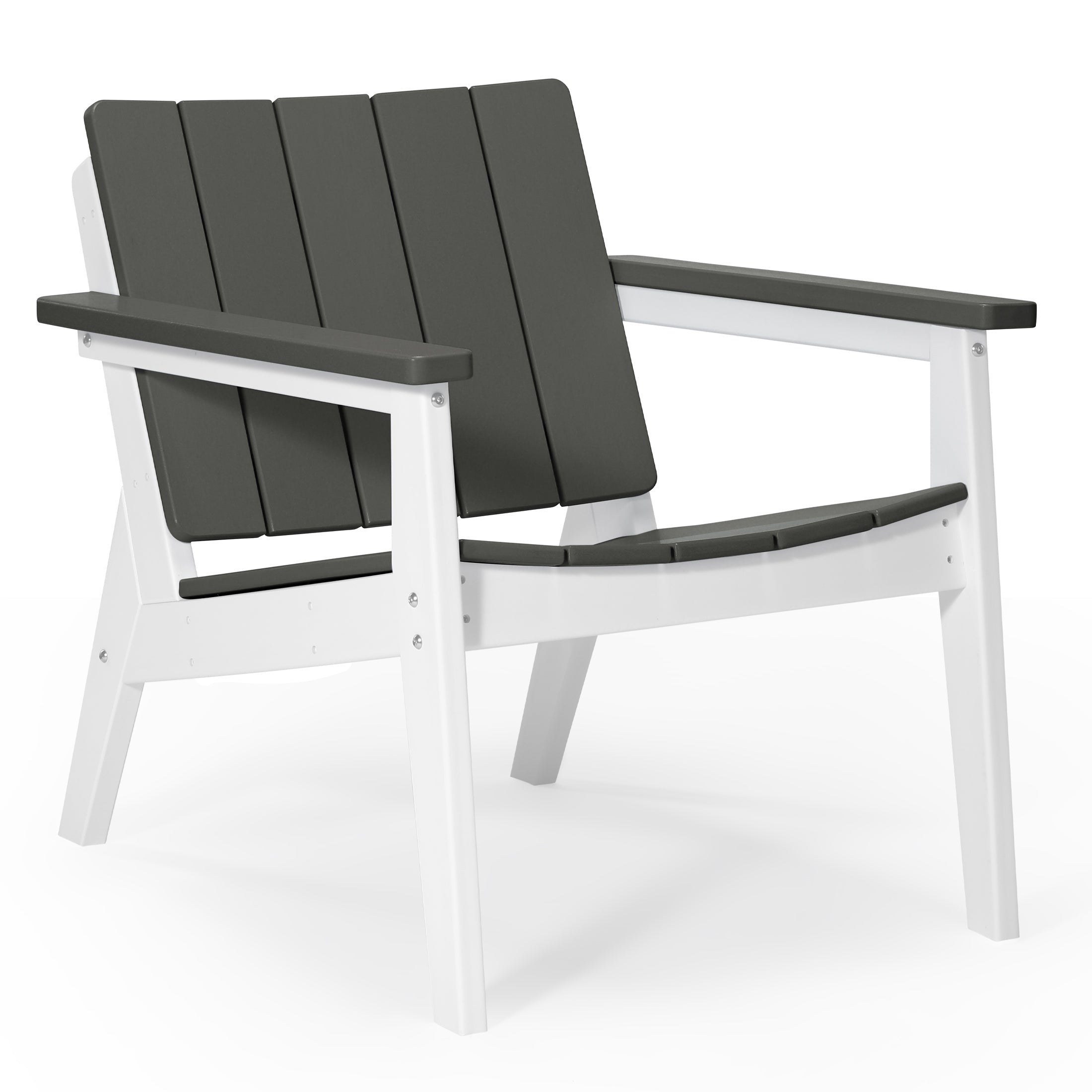 Seaside 3-Piece Outdoor HDPE Conversation Set with Deep Seating Chairs and Round Side Table