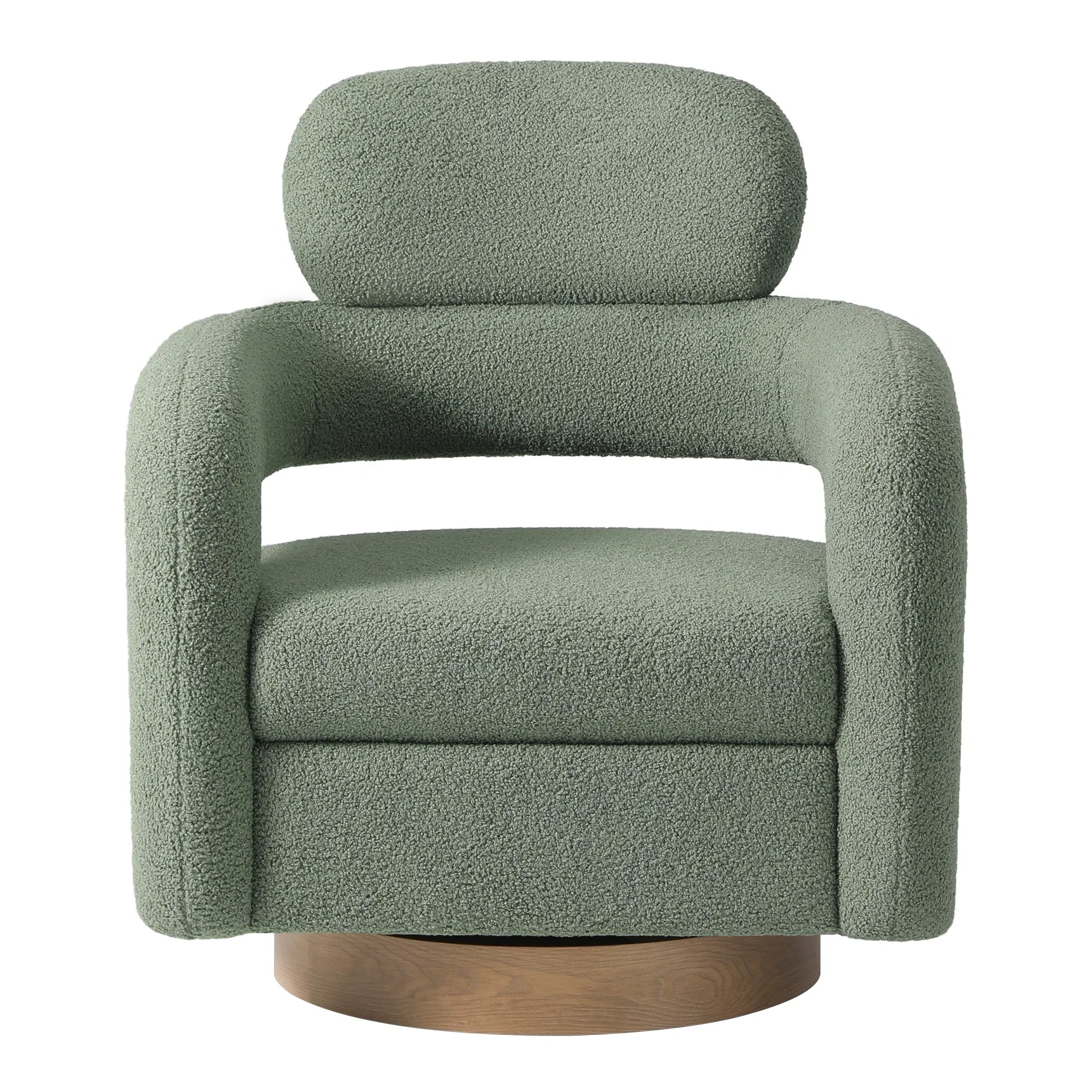 Celine Mid-Century Modern Sherpa Swivel Barrel Accent Chair (Set of 2)