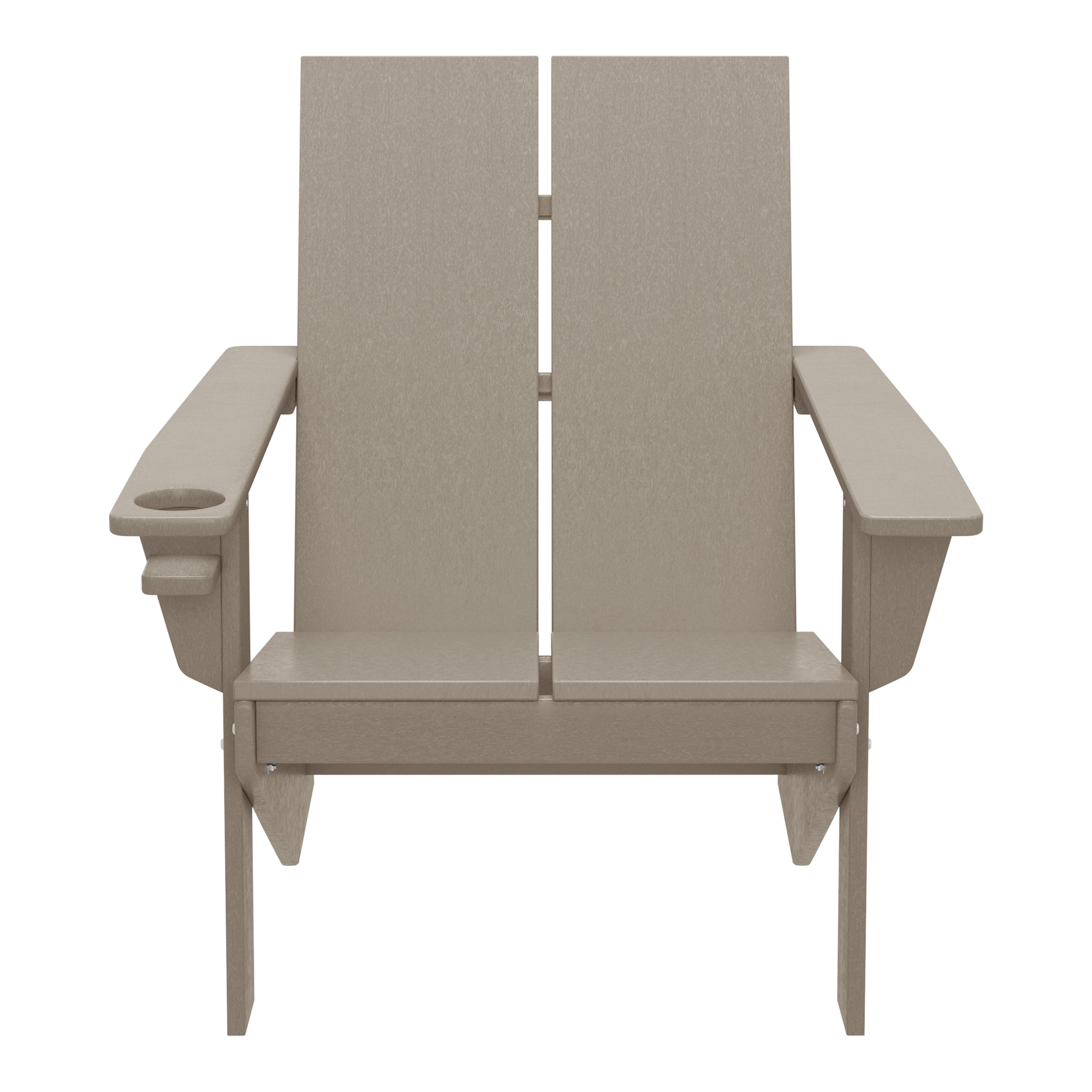 Seaview Outdoor HDPE Modern Adirondack Chair with Cup Holder (Set of 4)