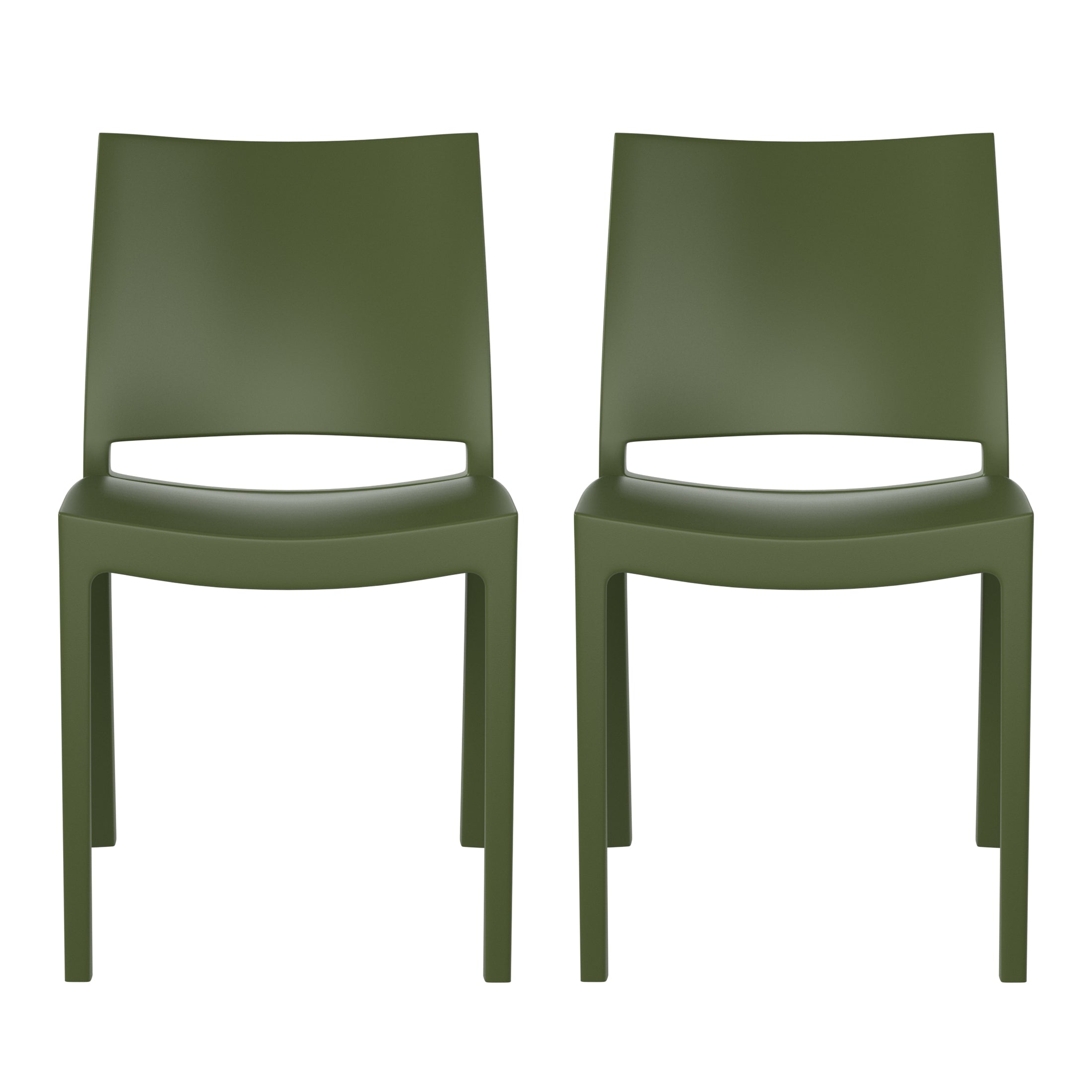 Sunshine Modern Polypropylene Stackable Plastic Patio Dining Chair (Set of 2)