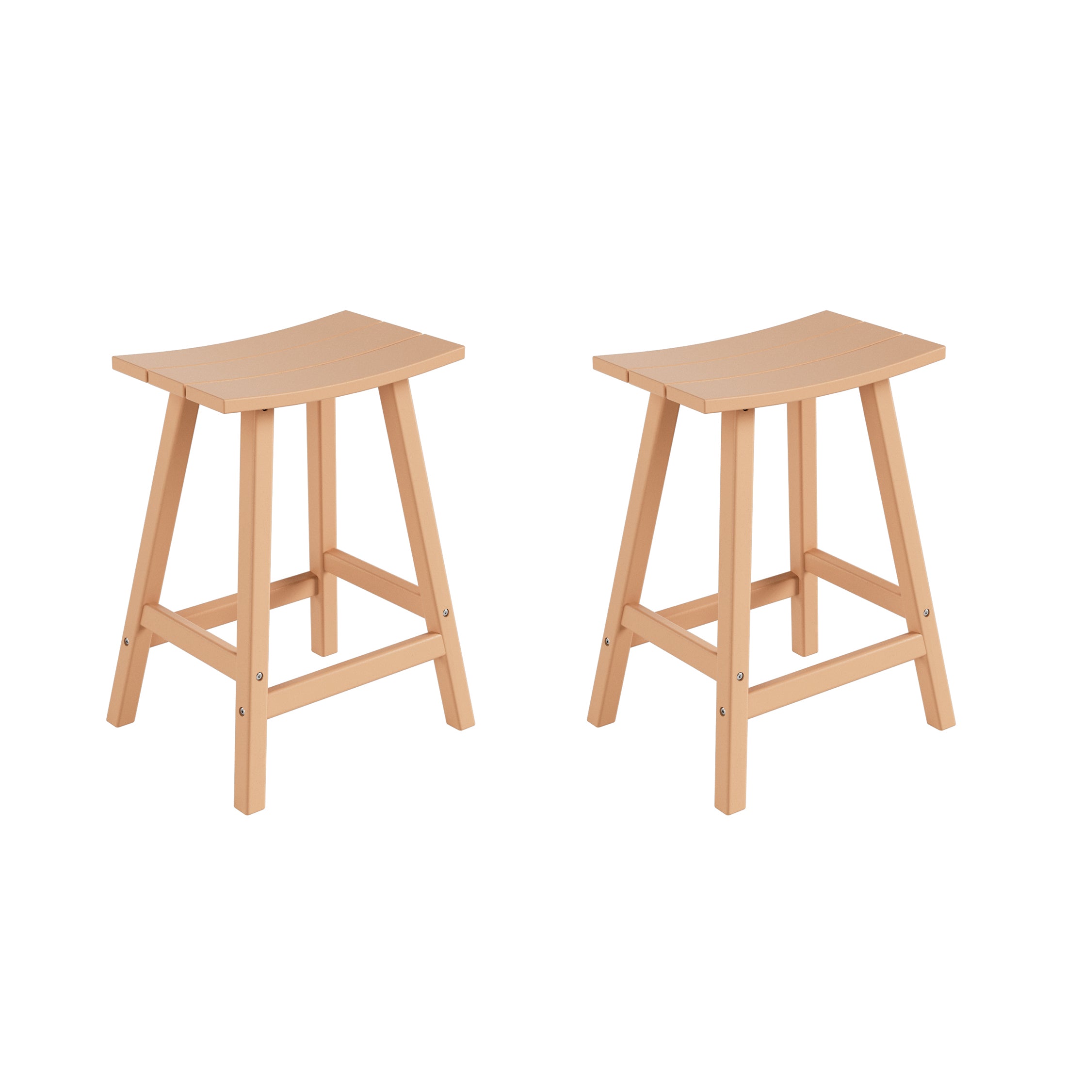 Paradise 24" HDPE Outdoor Patio Counter Height Bar Stools (Set of 2)