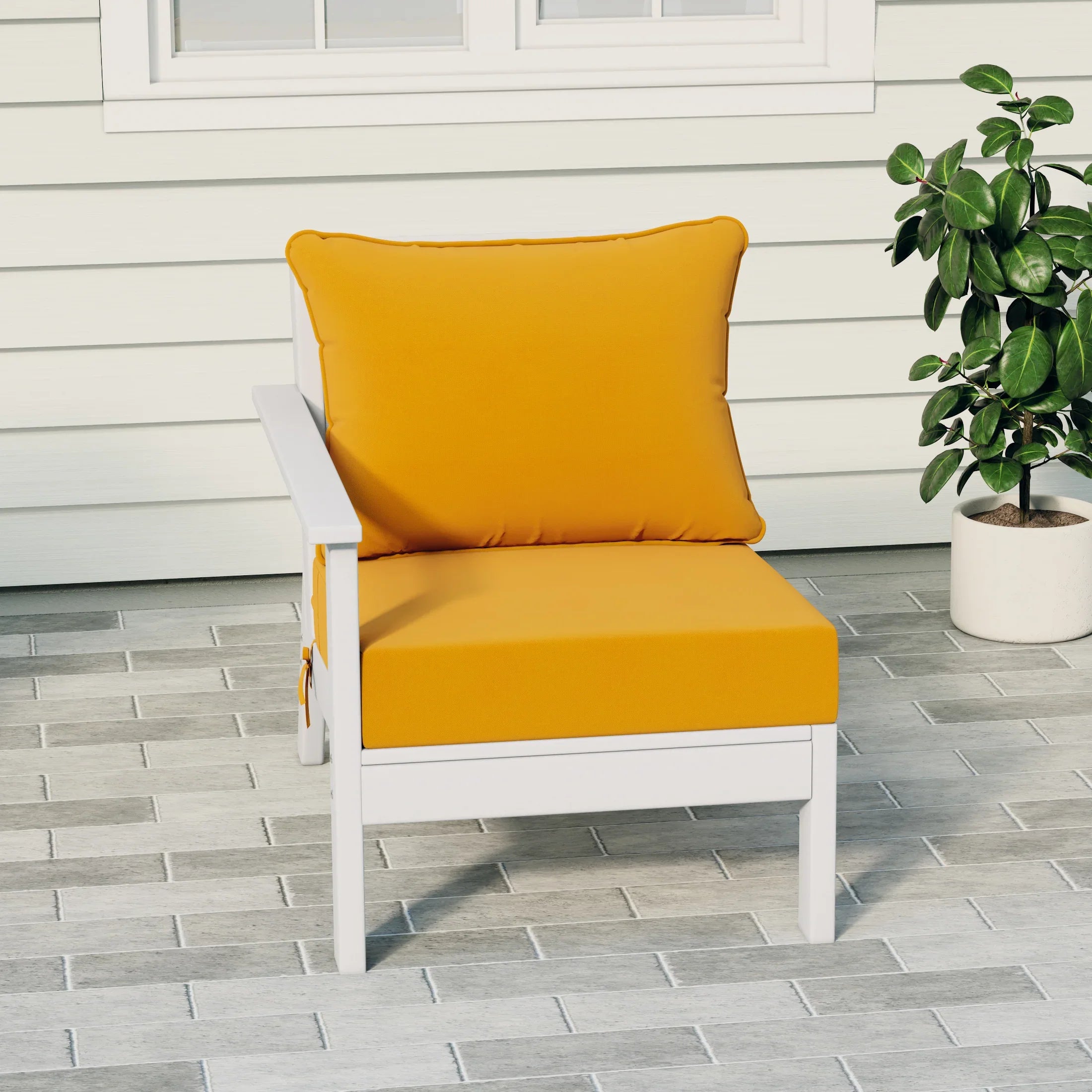 Portsmouth Outdoor Patio HDPE Left Arm Sectional Corner Club Chair with Patio Cushions
