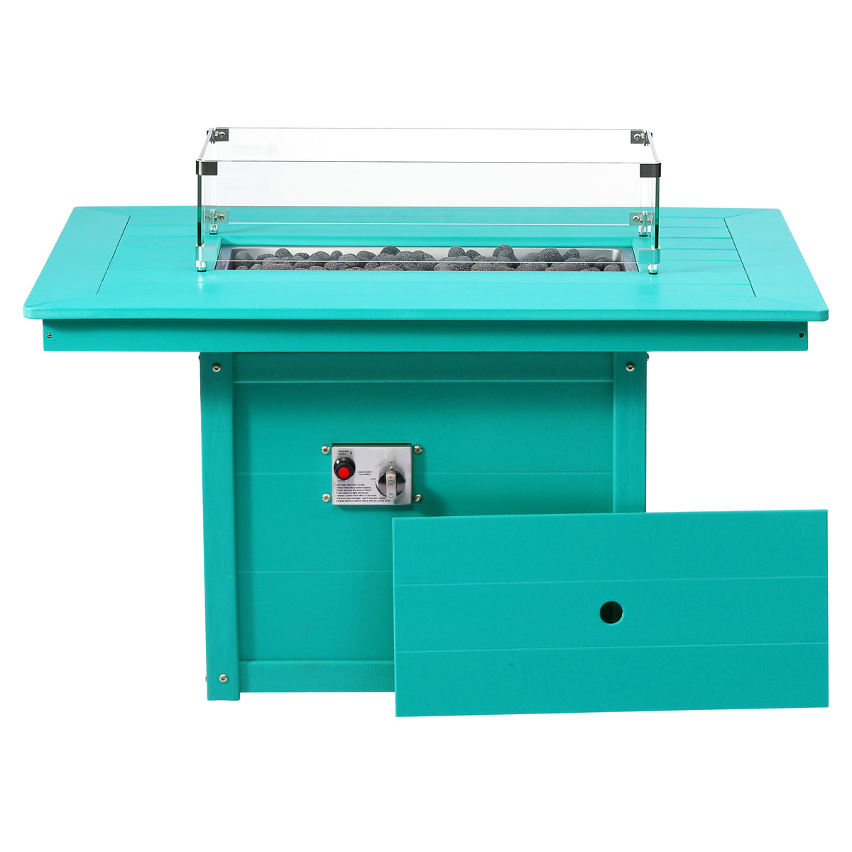 Sol 46" Modern Outdoor 55,000 BTU Patio Gas Propane Rectangle Deck Fire Pit Table