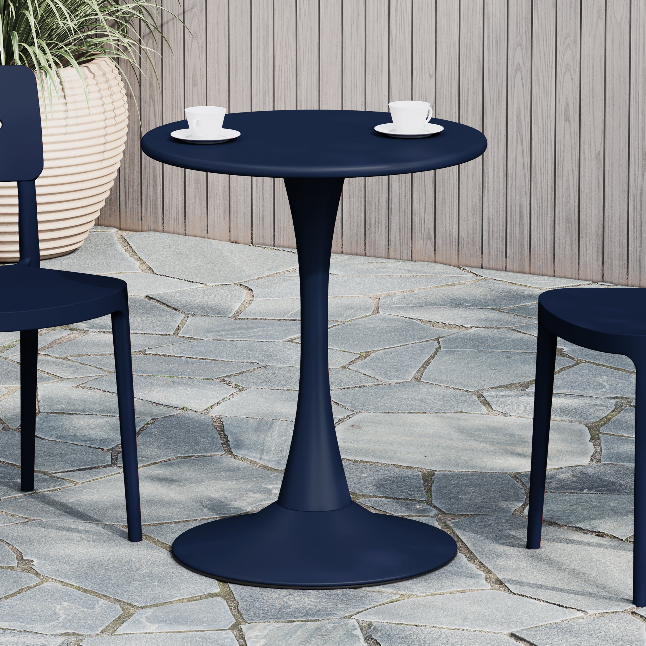 Sunshine 23.5" Round Outdoor Indoor Metal Cocktail Dining Table