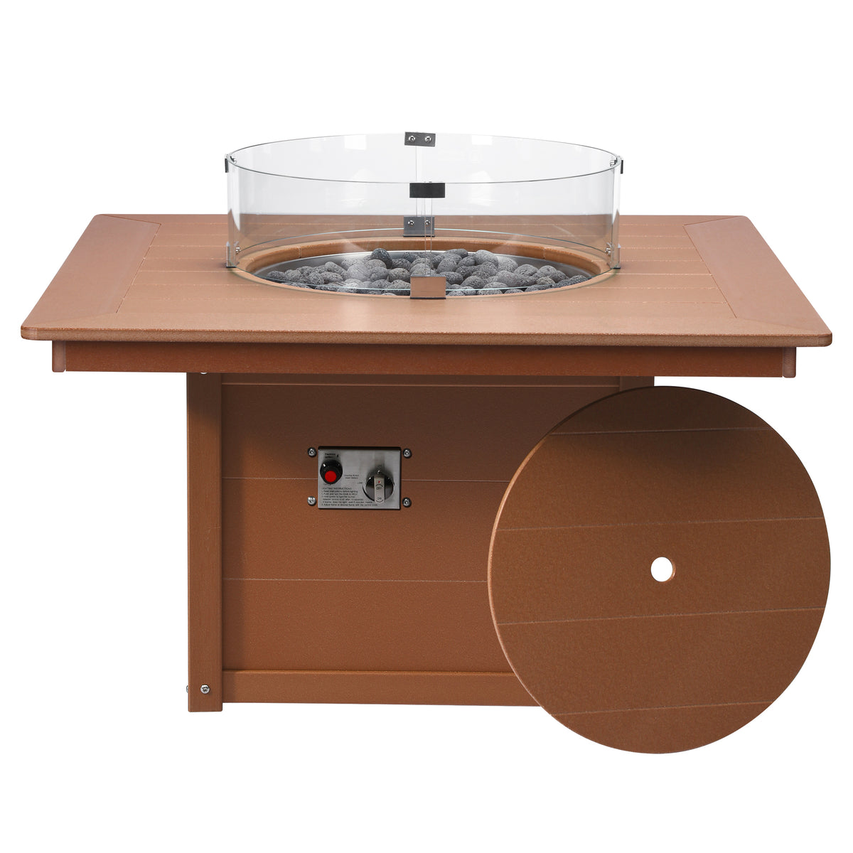Sol 42" Modern Outdoor Patio Propane Square Fire Pit Table