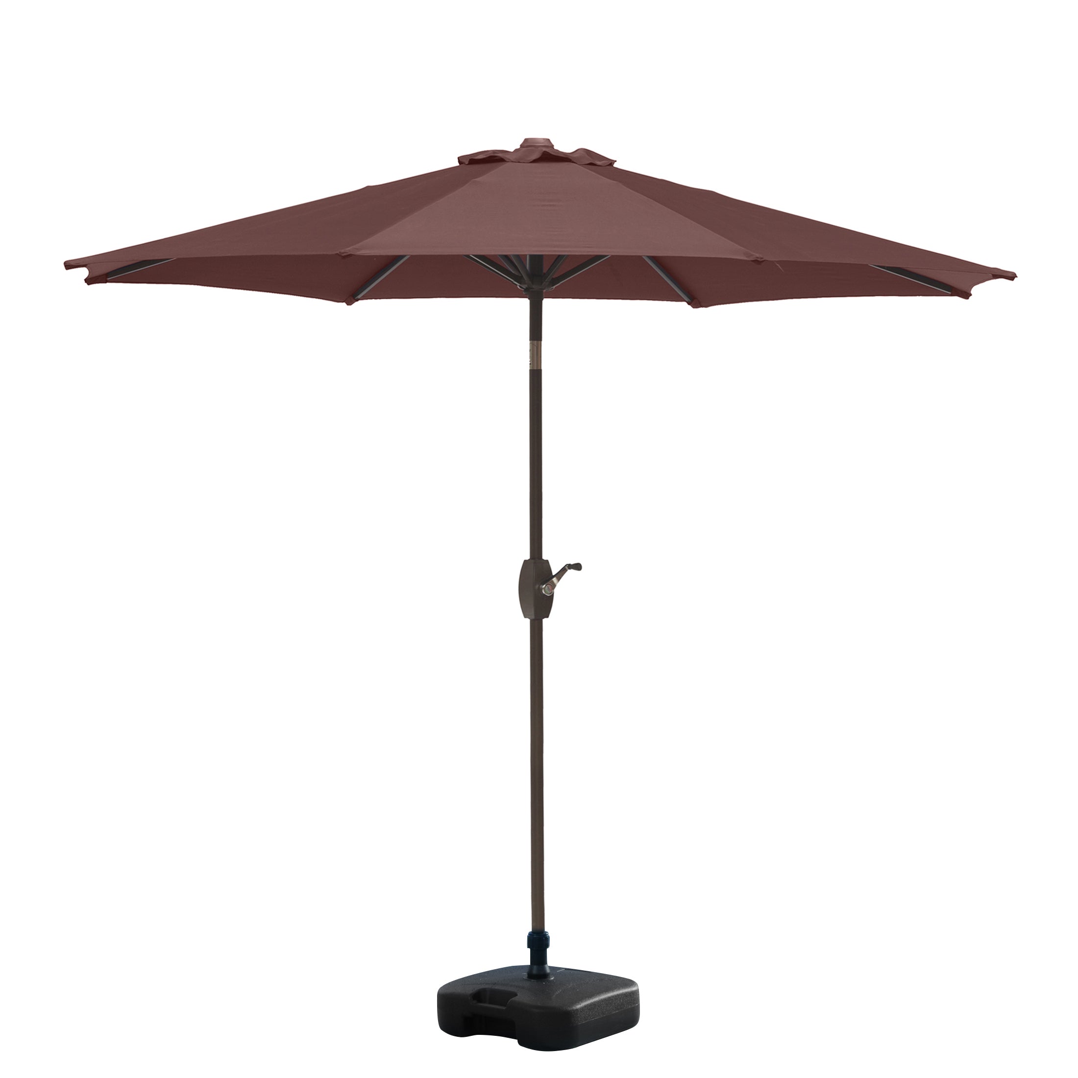 Cabana 9 ft. Patio Table Umbrella with tilt, crank features and free standing square shape weight base kit