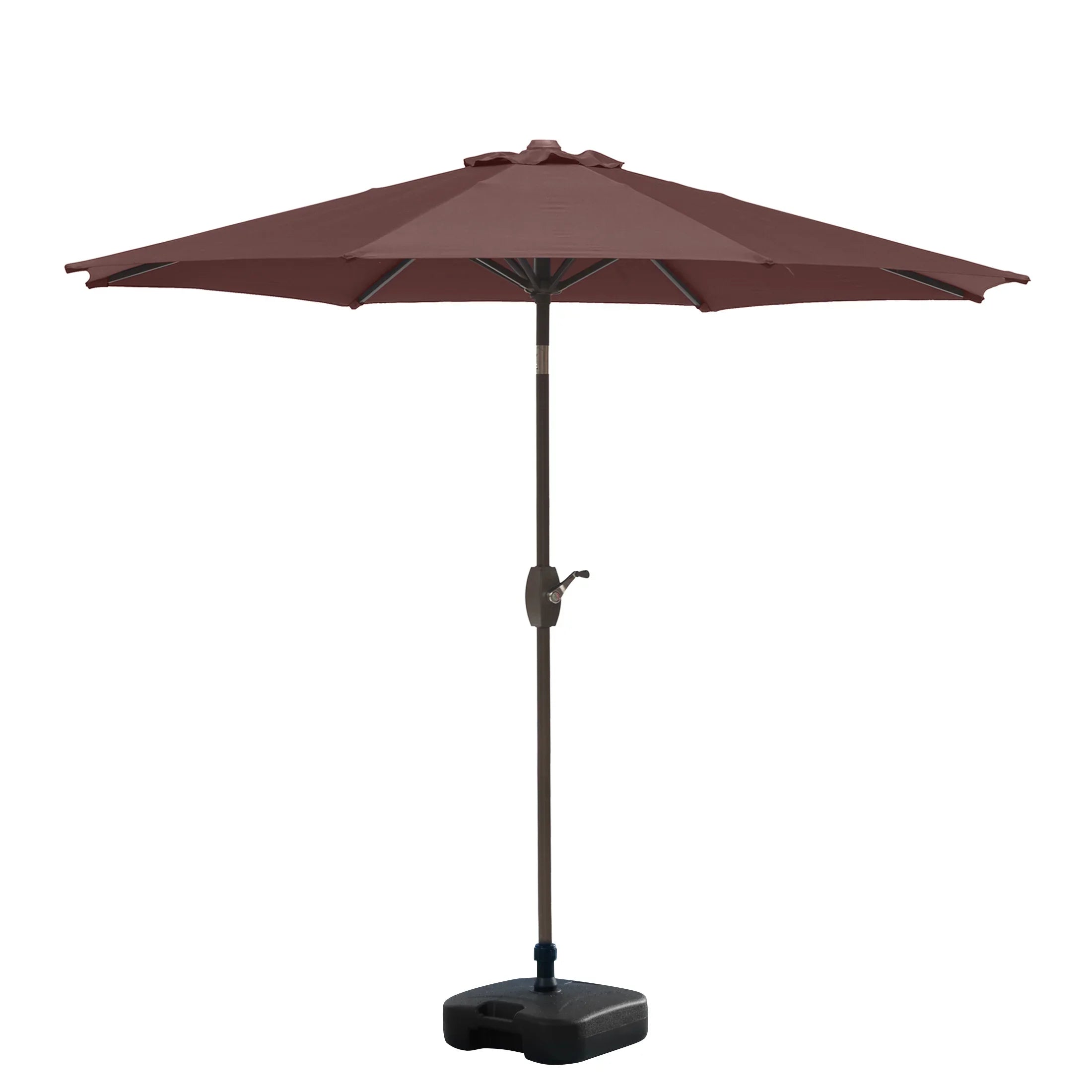 Cabana 9 ft. Patio Table Umbrella with tilt, crank features and free standing square shape weight base kit