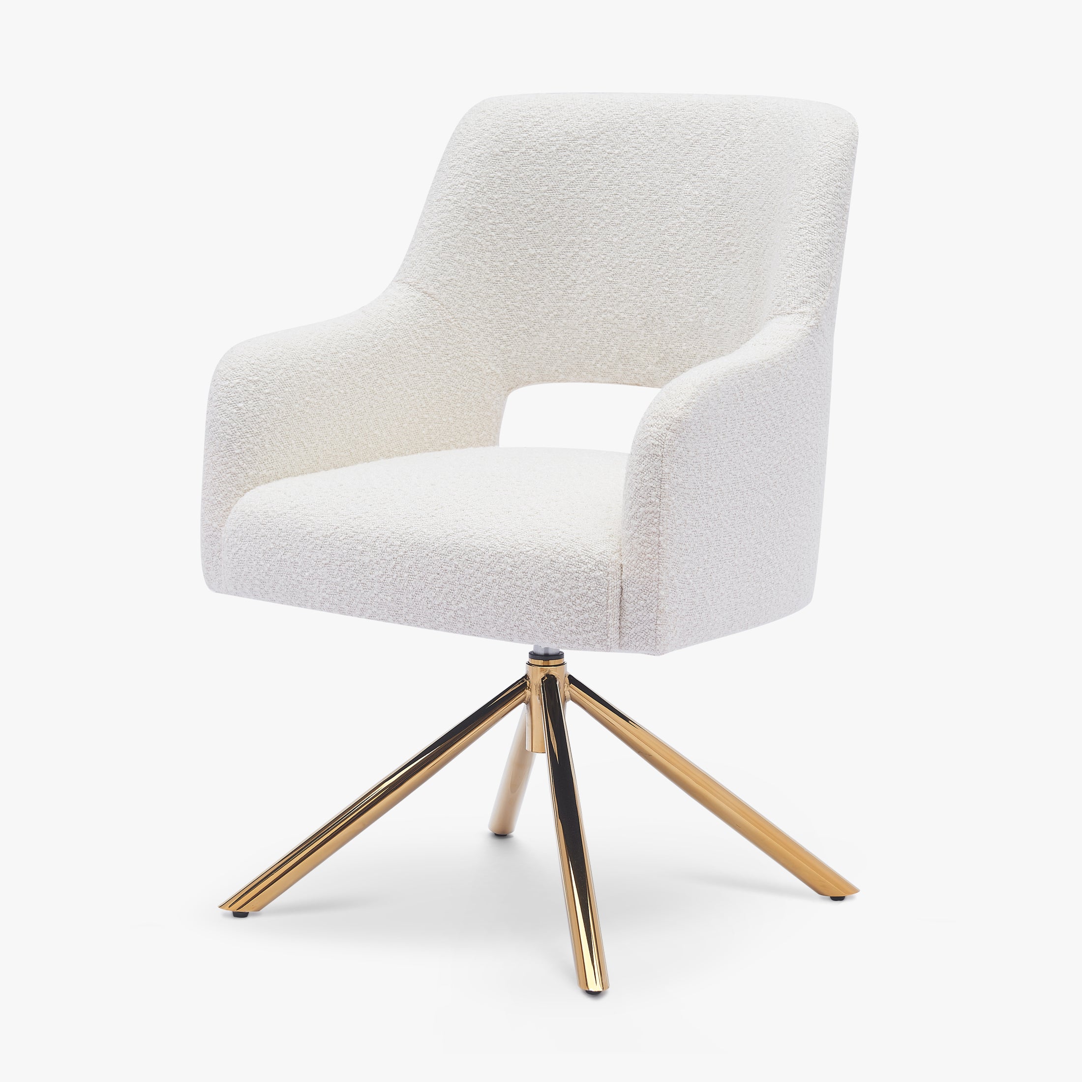 Amélie Mid-Century Modern Wide Boucle Swivel Vanity Chair