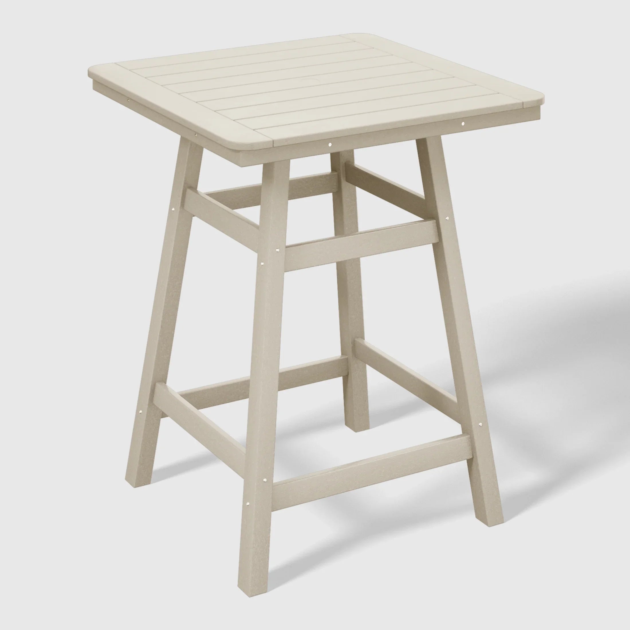 Paradise 30" Square Outdoor Patio Counter High Bistro Bar Table With Umbrella Hole