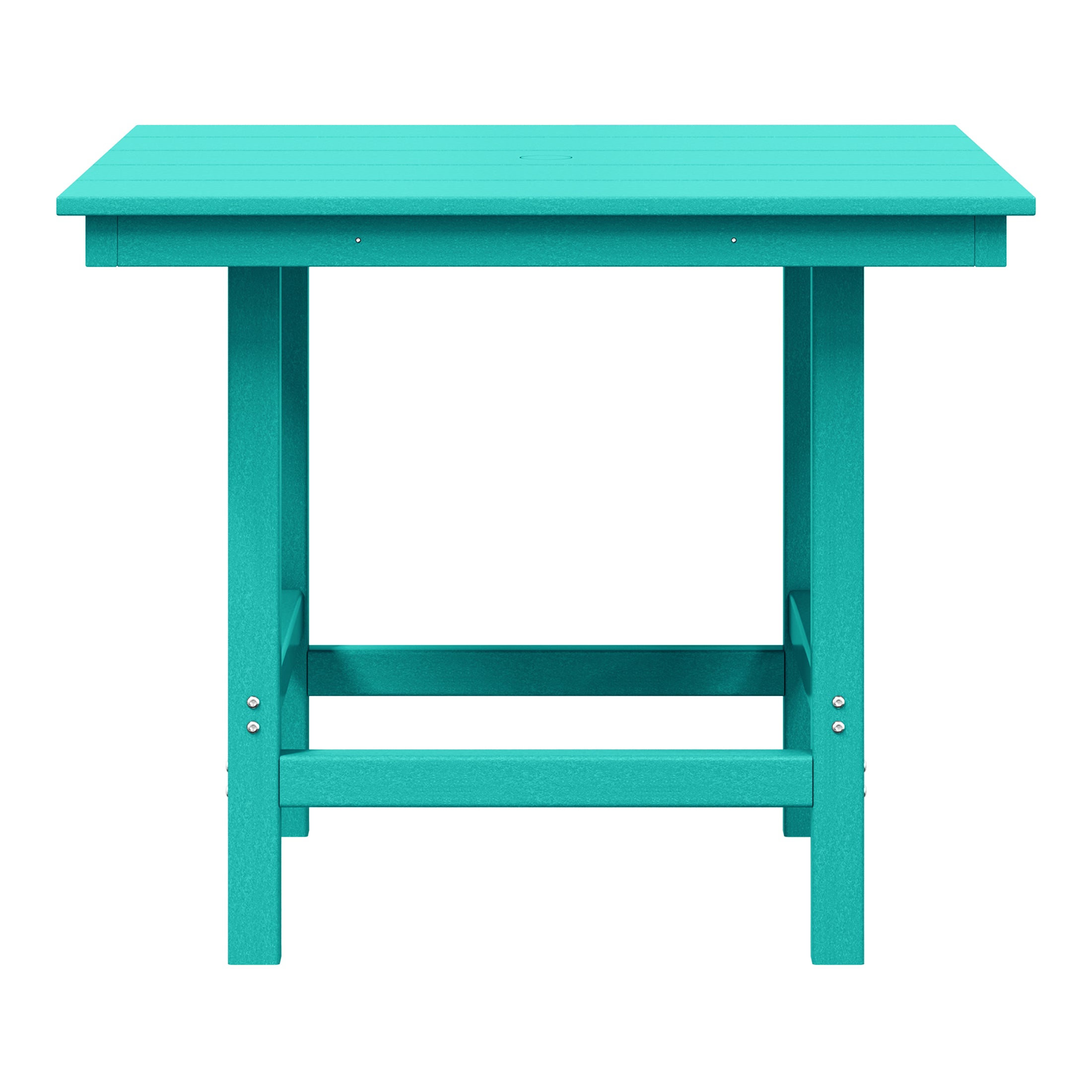 Palms Outdoor HDPE 36" Square Patio Dining Table with Umbrella Hole