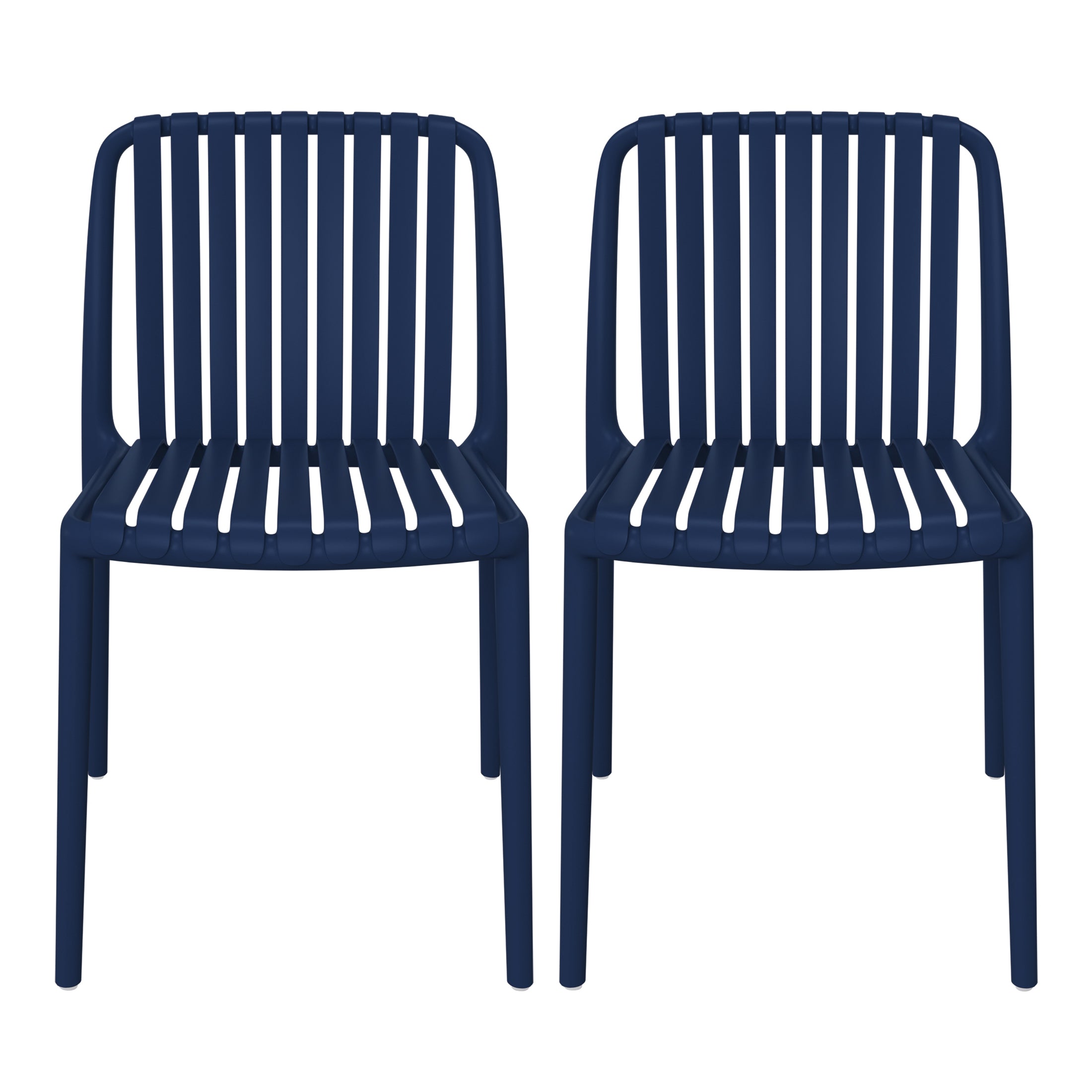 Sunshine Outdoor Stackable Polypropylene Plastic Dining Side Chairs (Set of 2)