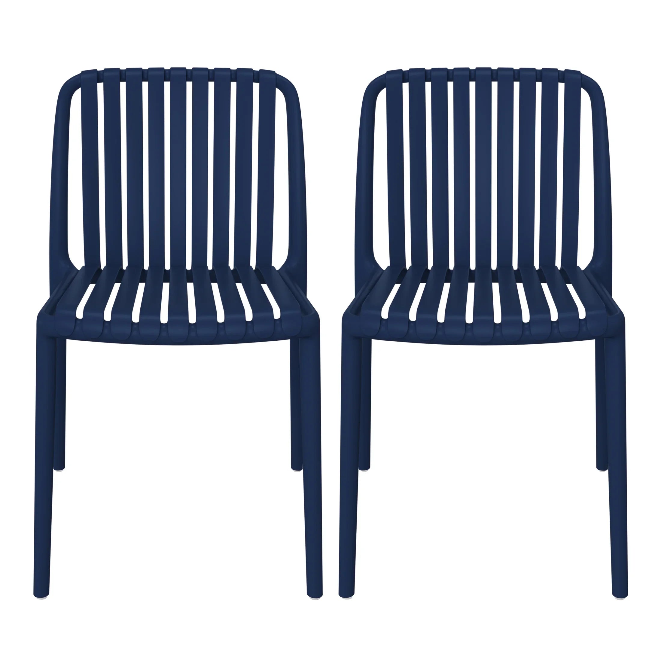 Sunshine Outdoor Stackable Polypropylene Plastic Dining Side Chairs (Set of 2)