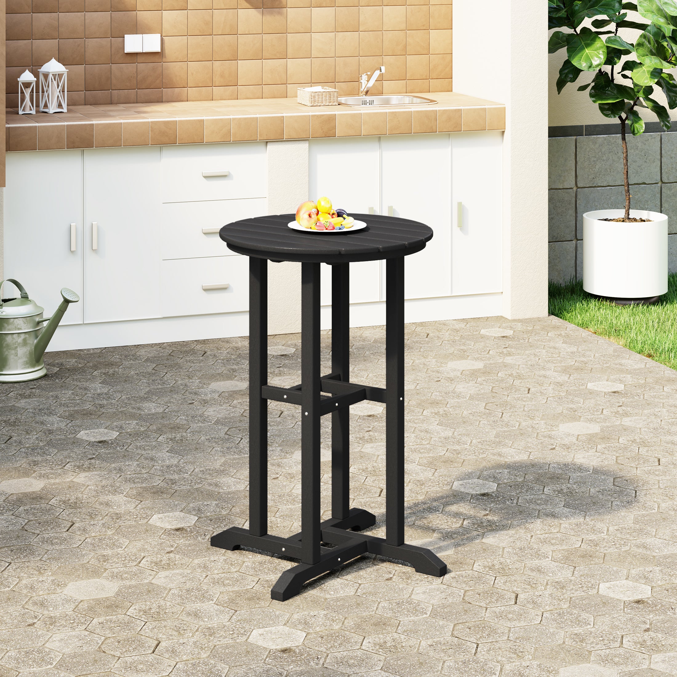 Paradise 37" Counter Height Round Outdoor Patio Bistro Bar Table