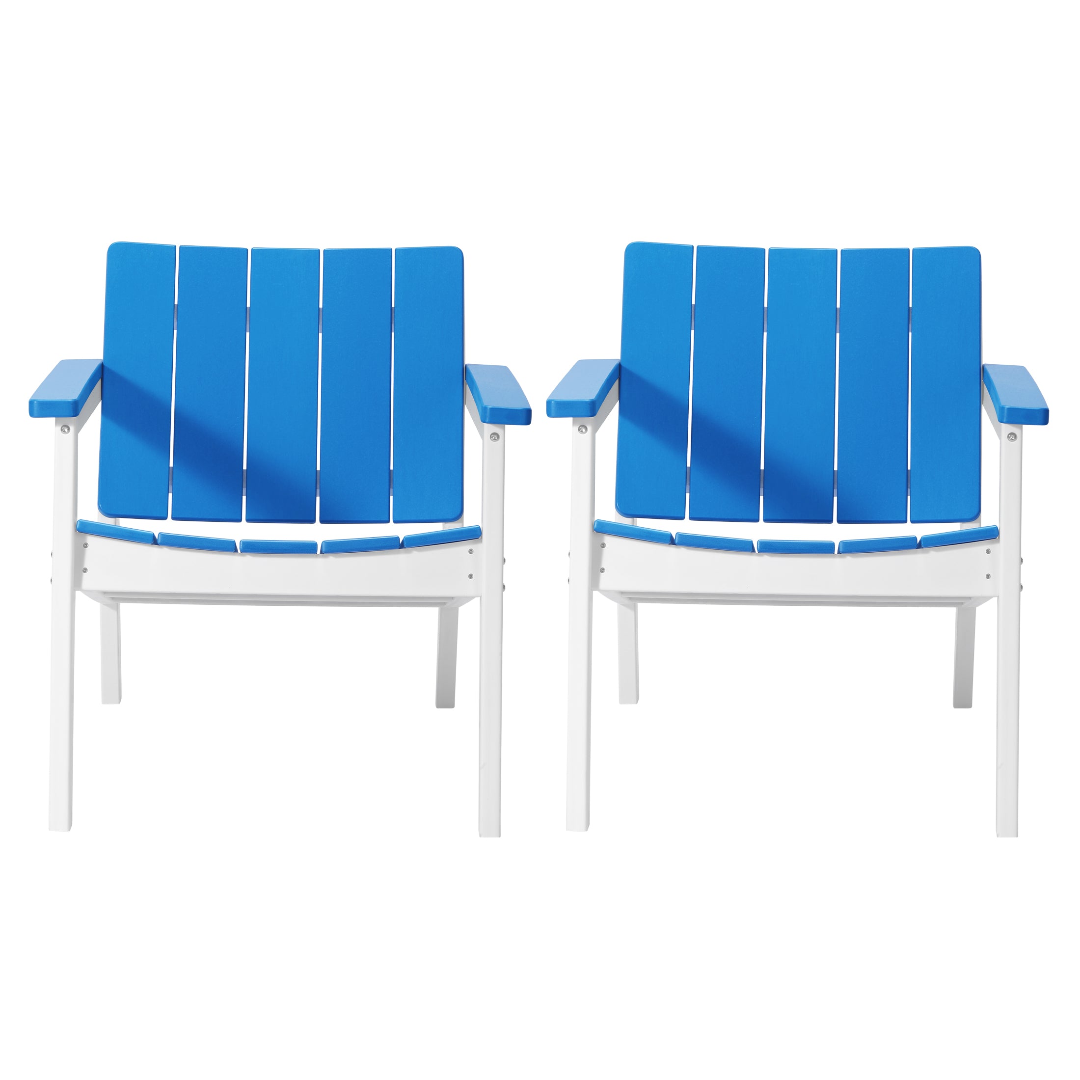 Seaside Outdoor HDPE Modern Patio Club Armchairs (Set of 2)