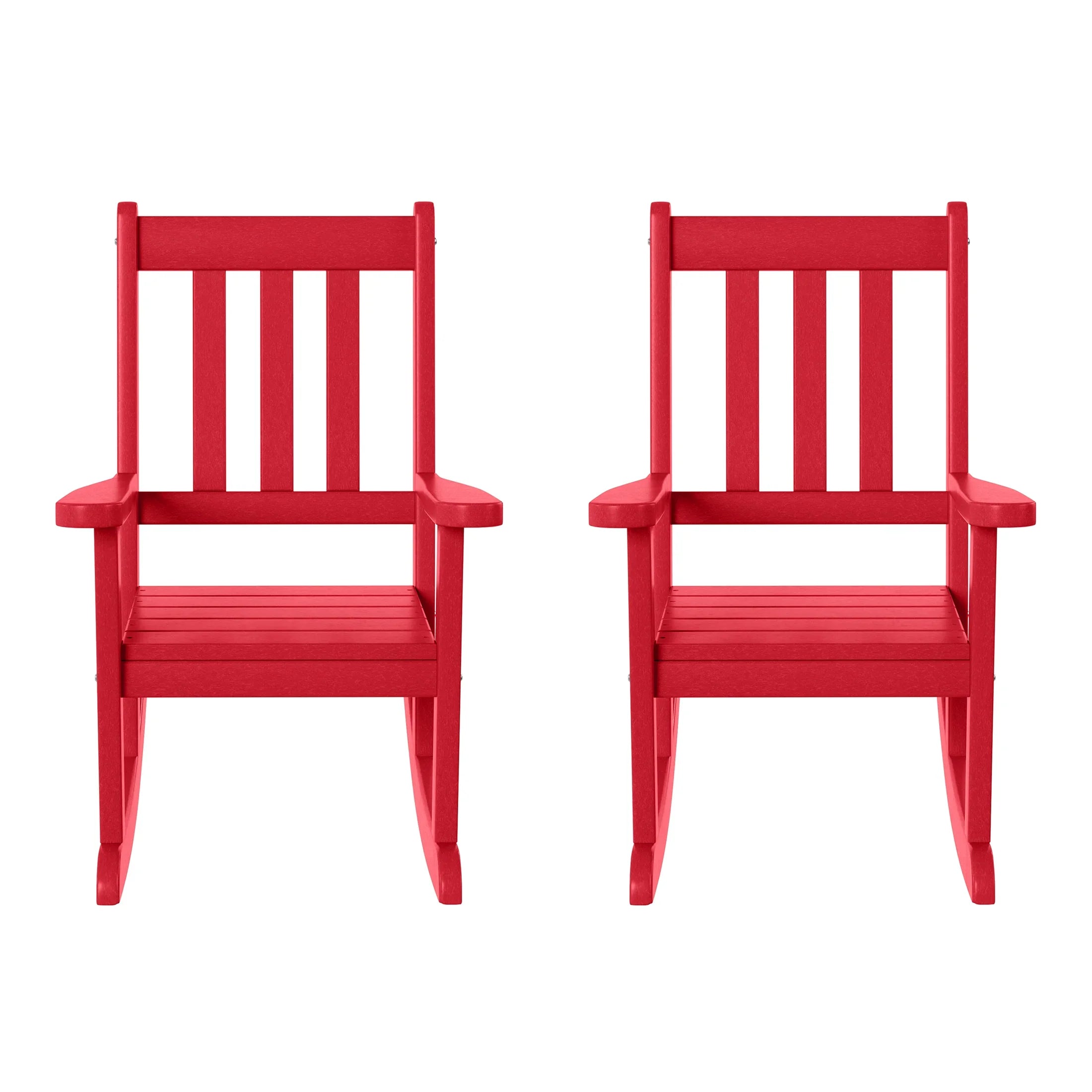 Paradise Outdoor HDPE Plastic Preschool Toddler Rocking Chairs (Set of 2)