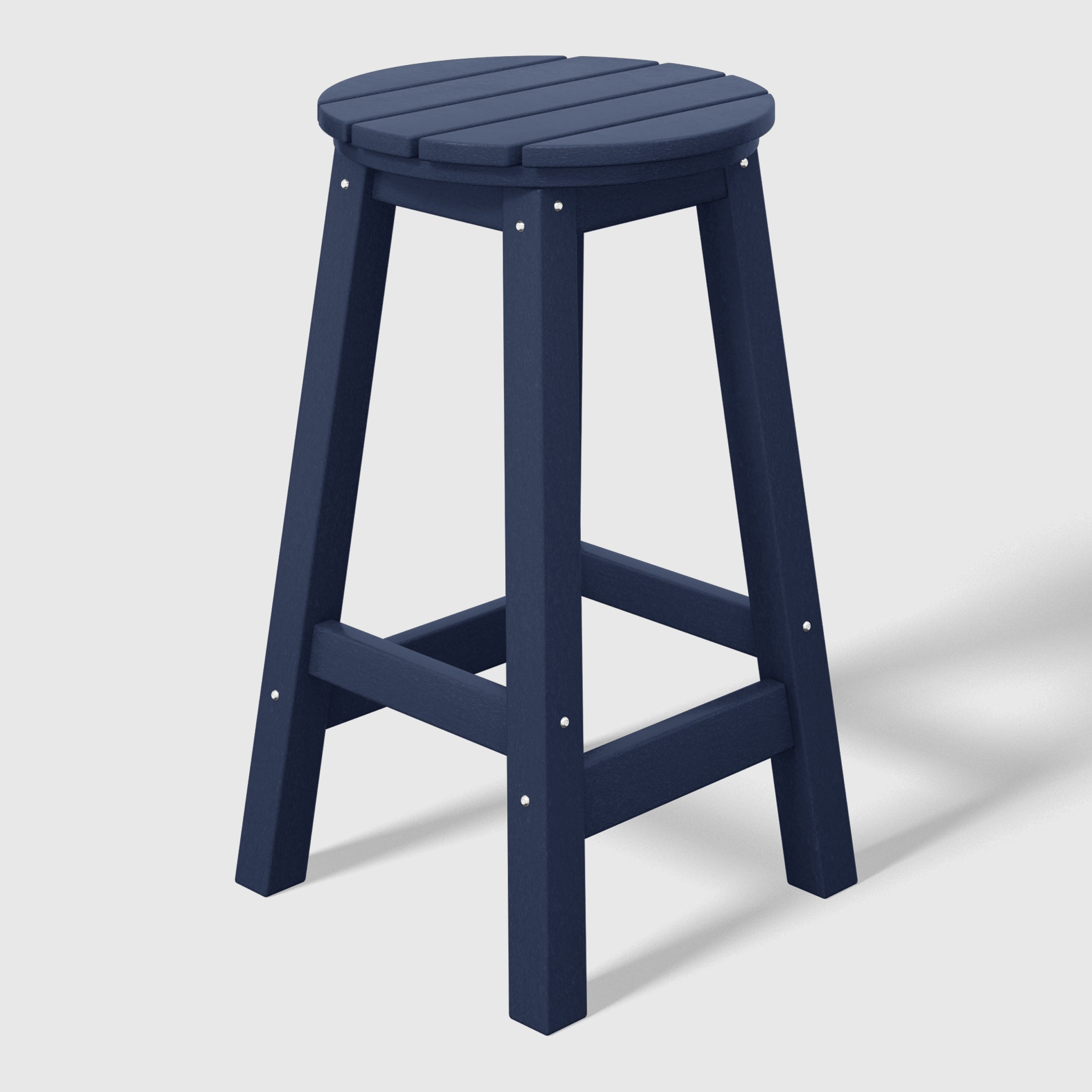 Paradise 24" HDPE Outdoor Patio Round Counter Height Bar Stool Set of 2