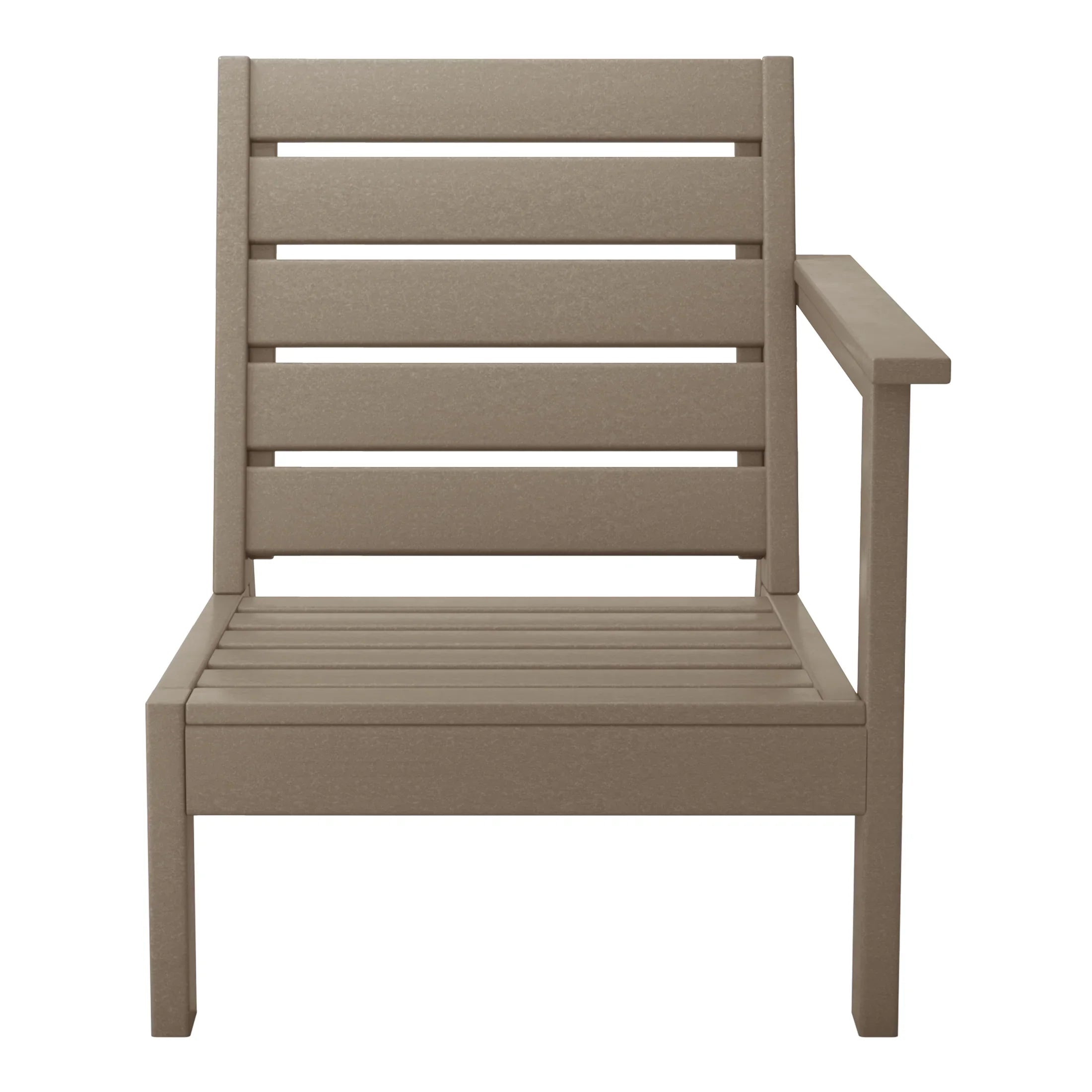 Portsmouth Outdoor Patio HDPE Right Arm Sectional Corner Club Chair with Patio Cushions