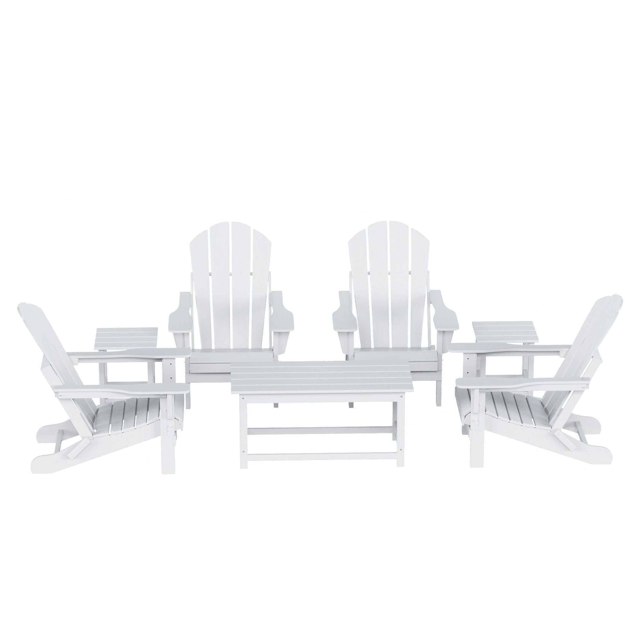 Paradise 7-Piece set Outdoor / Patio Adirondack chairs with a Coffee and t side tables ( 4 seater )