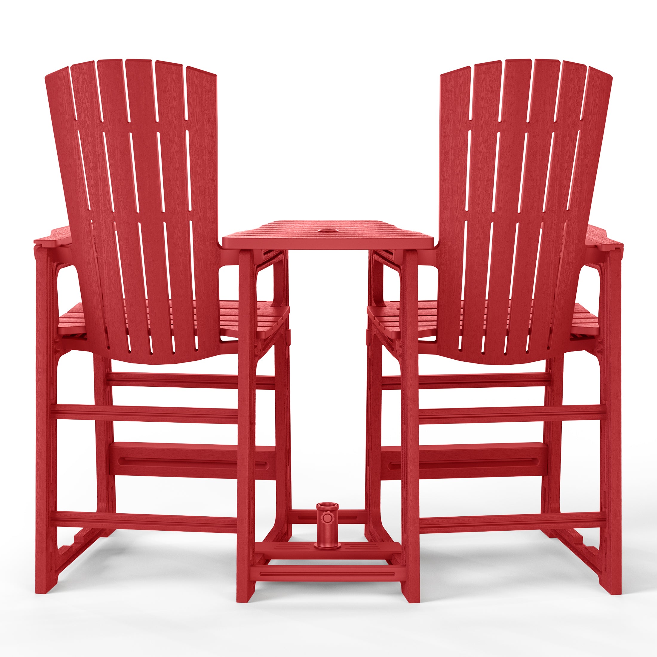 Cayman Outdoor Tall Adirondack Chairs With Connecting Table Tray (Set of 2)