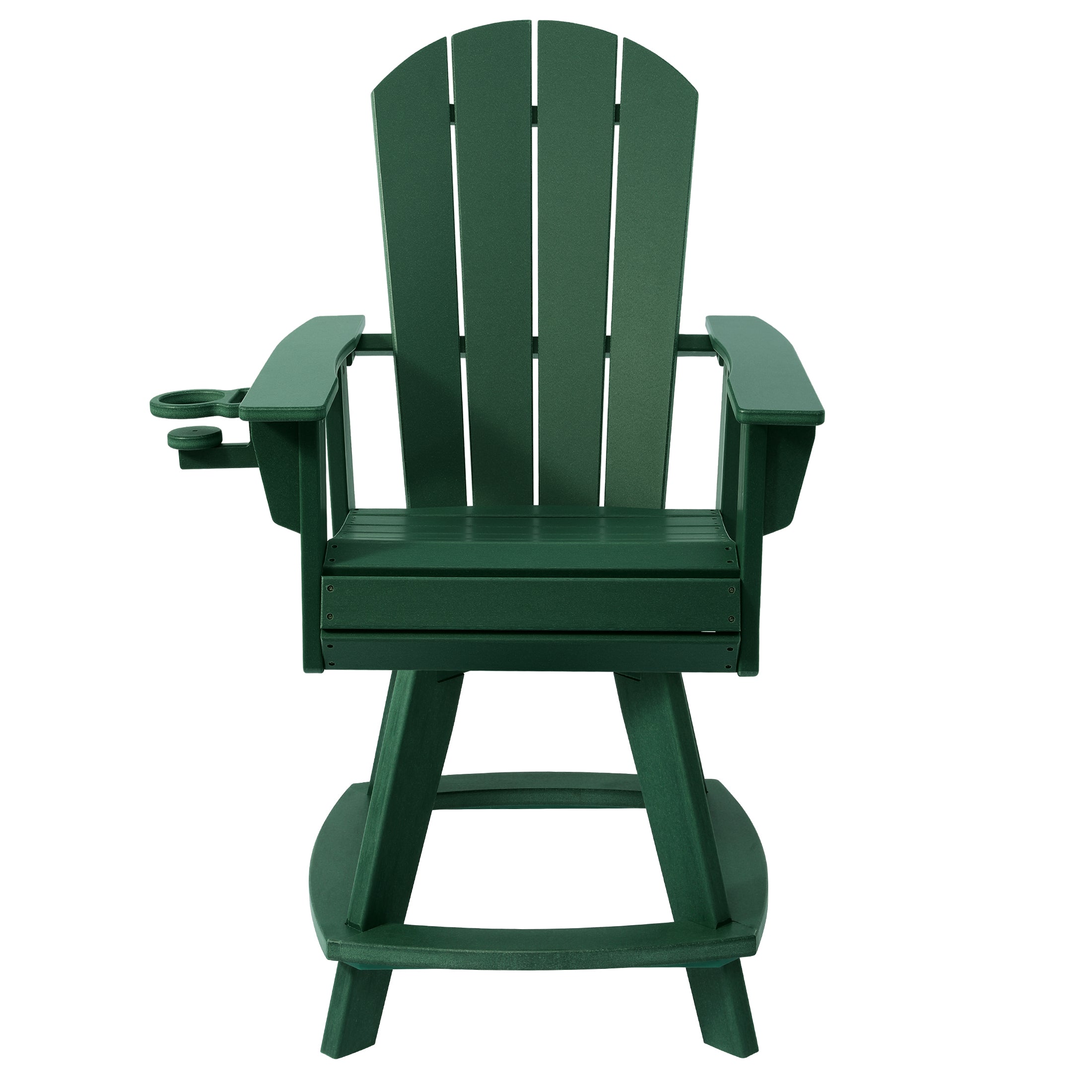 Paradise Outdoor HDPE Adirondack Swivel Counter Height Bar Chair With Cup Holder