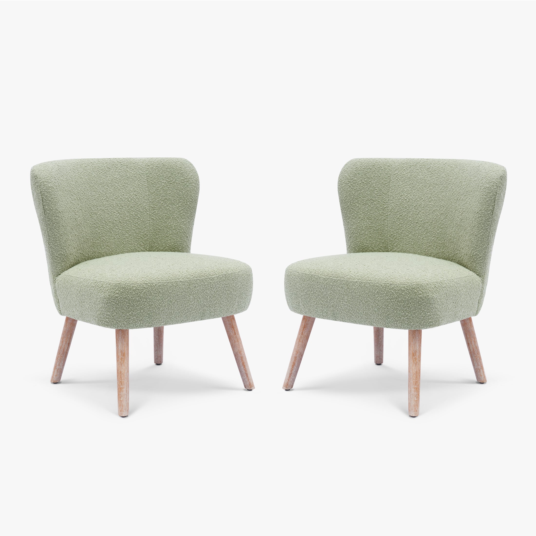 Amélie 25" Wide Upholstered Boucle Accent Chairs Set of Two