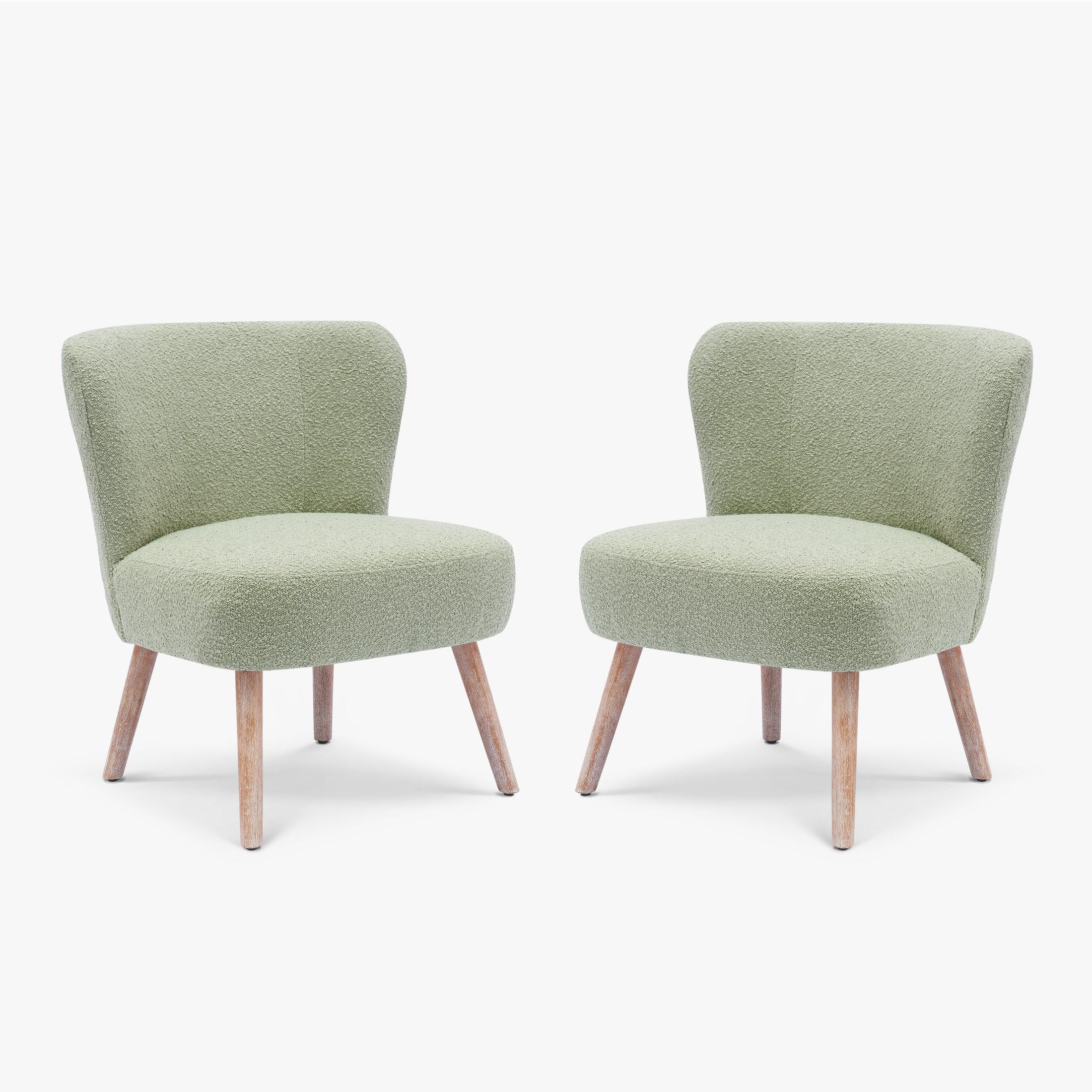 Amélie 25" Wide Upholstered Boucle Accent Chairs Set of Two