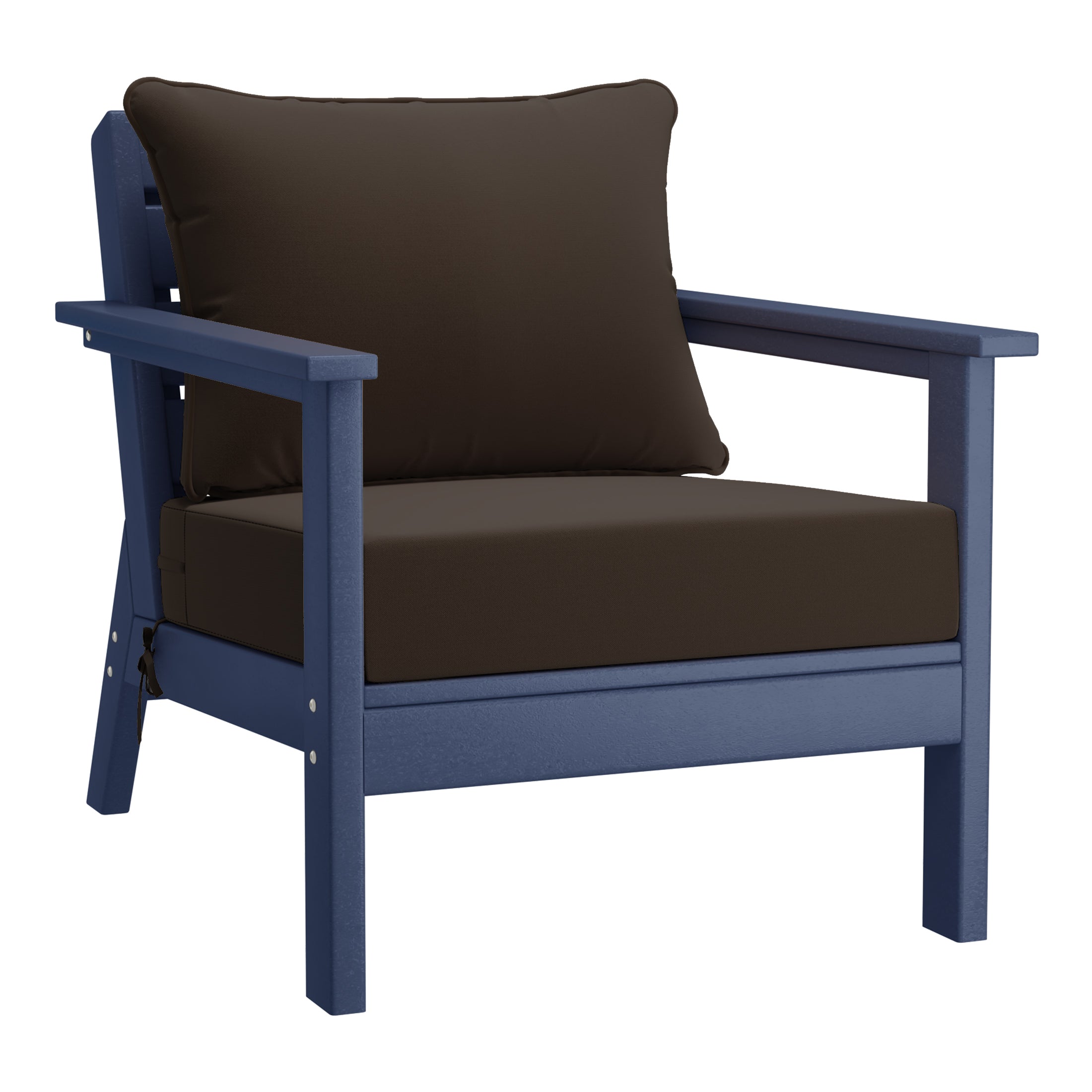 Portsmouth Outdoor Modern HDPE Patio Club Chairs with Deep Seat Cushions (Set of 2)