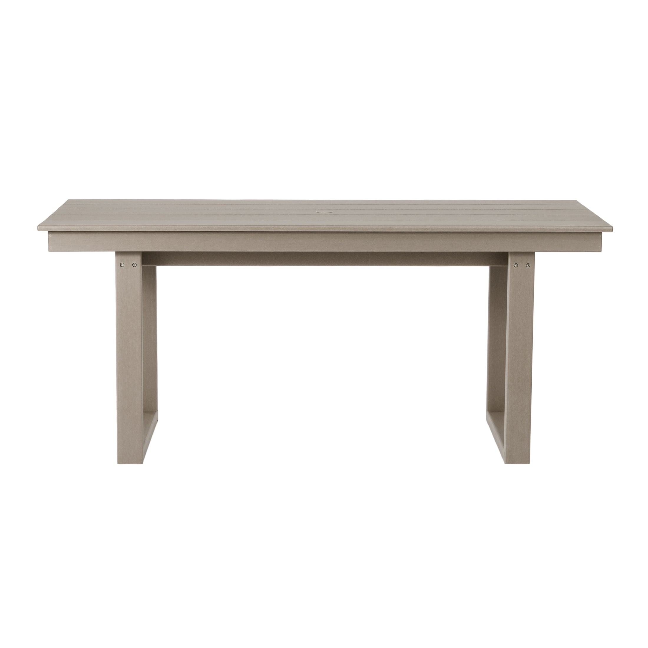 Cambria 68" Outdoor HDPE Modern Rectangular Patio Dining Table With Umbrella Hole