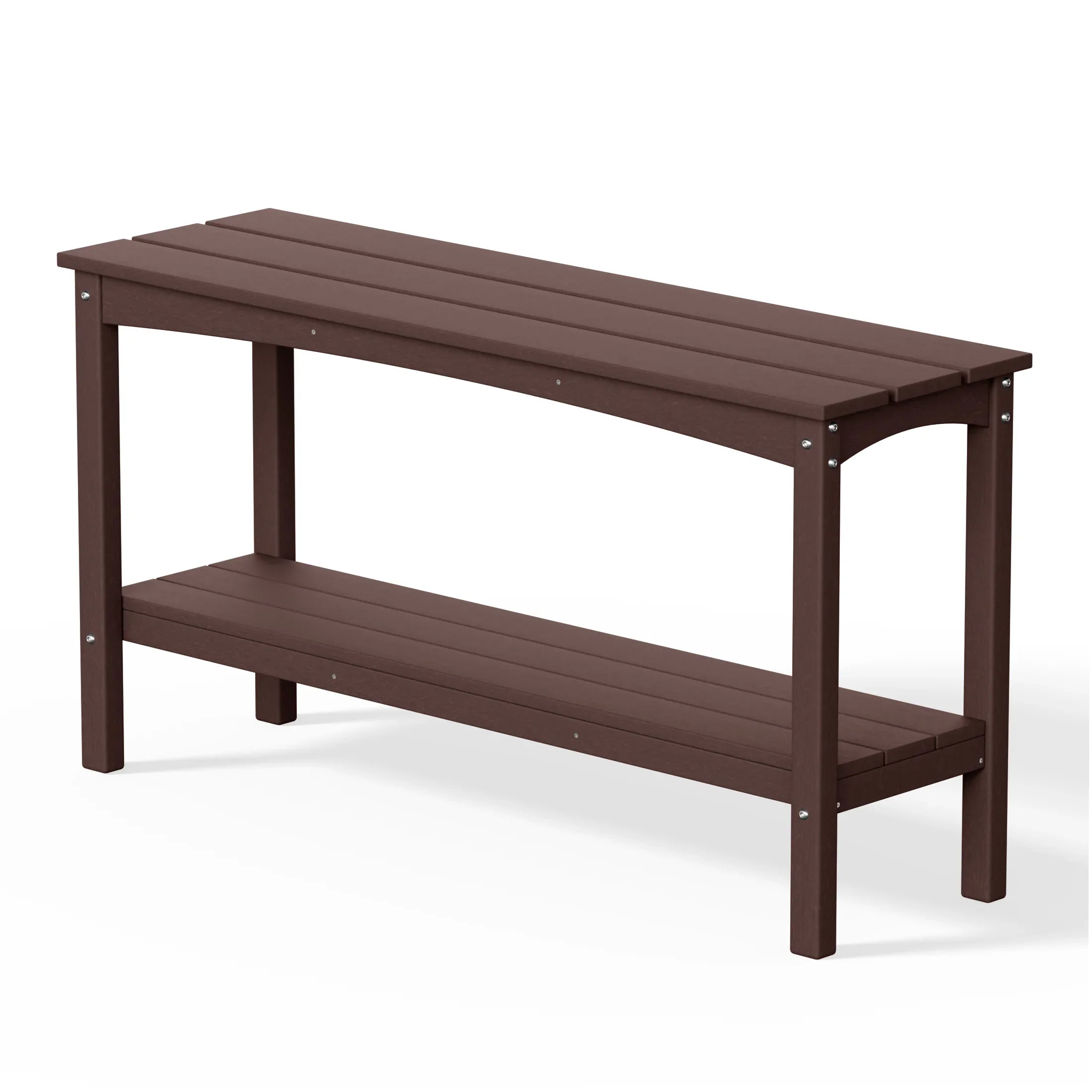 Paradise 55" Outdoor Patio HDPE Adirondack 2-Tier Shelf Console Table