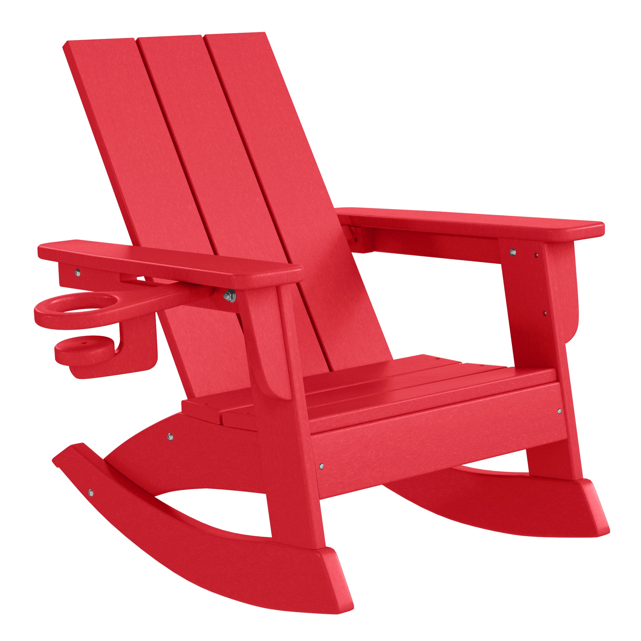 Palms Outdoor HDPE Plastic Preschool Toddler Modern Adirondack Rocking Chairs (Set of 2)