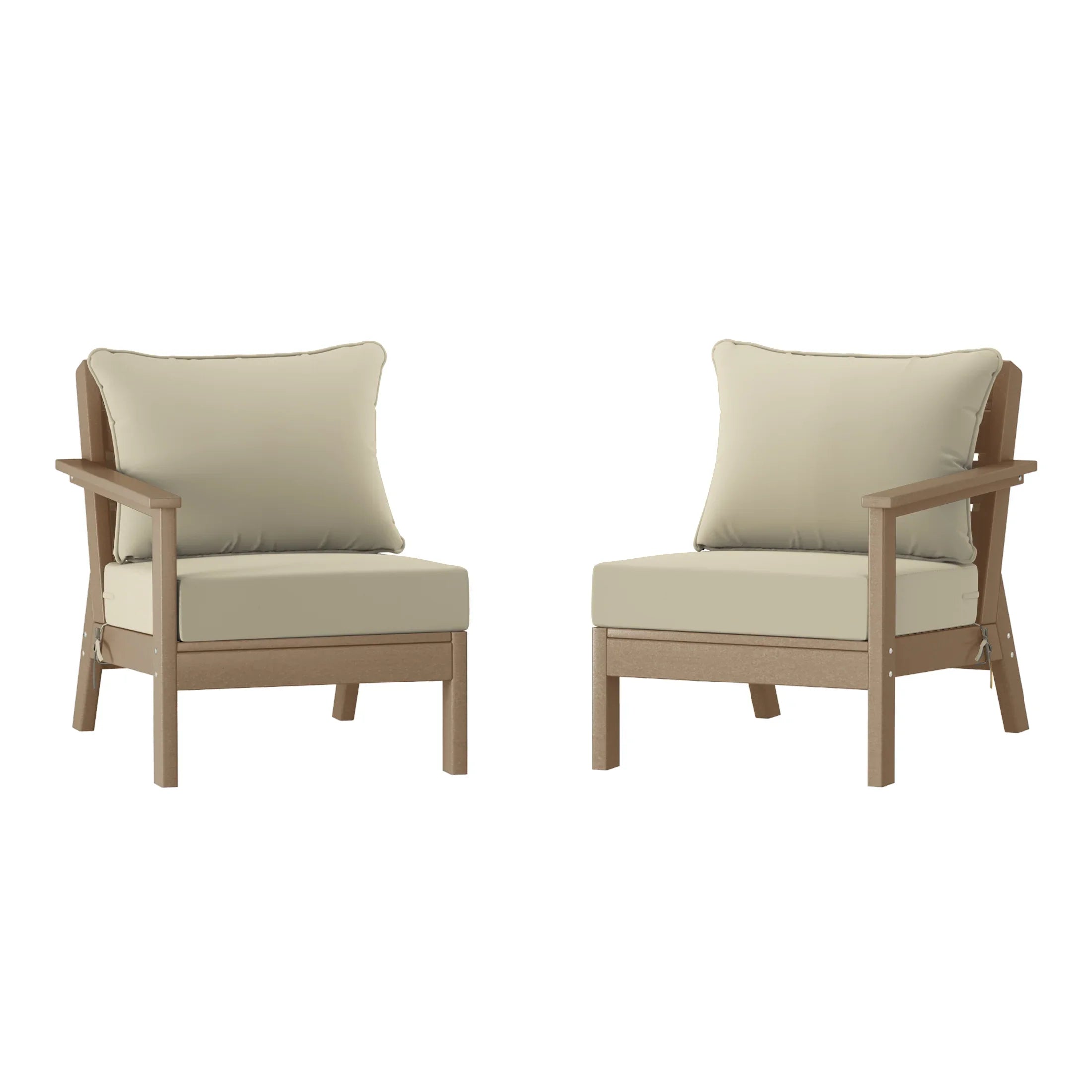 Portsmouth Outdoor Patio HDPE Loveseat Sofa with Patio Cushions