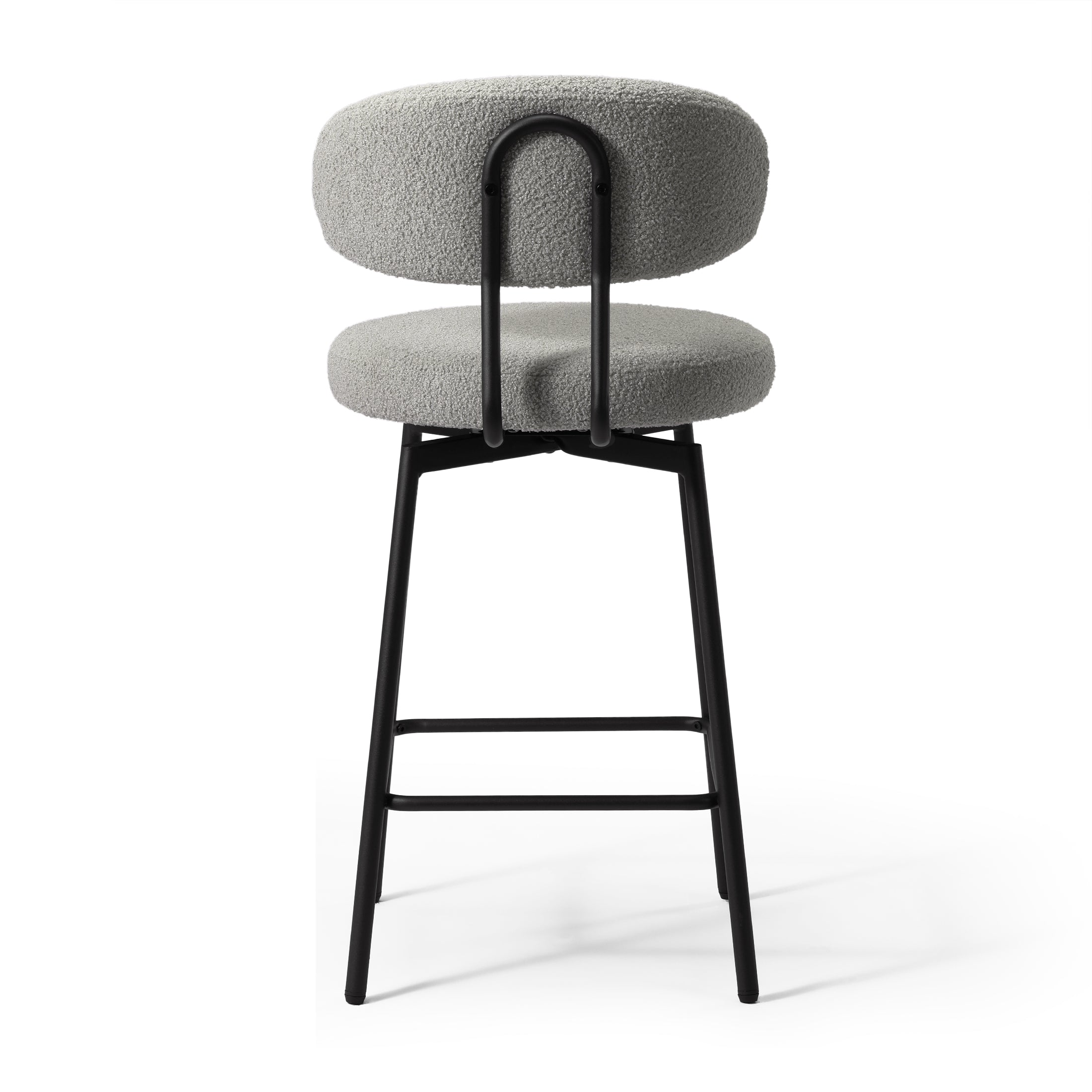 Celine Modern Upholstered Sherpa Fabric Counter Height Bar Stools with Back (Set of 2)