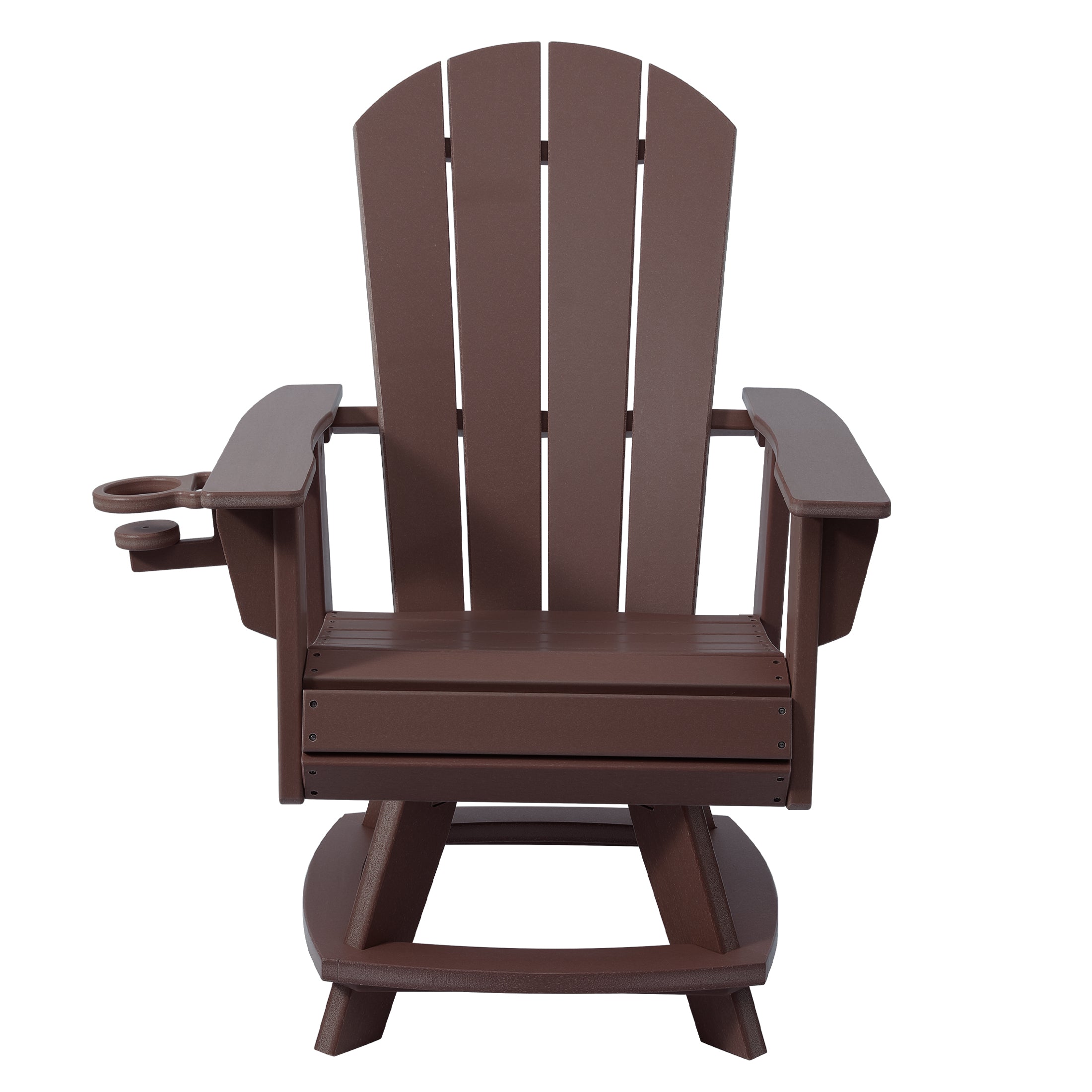 Paradise Outdoor HDPE Swivel Adirondack Patio Dining Chair With Cup Holder