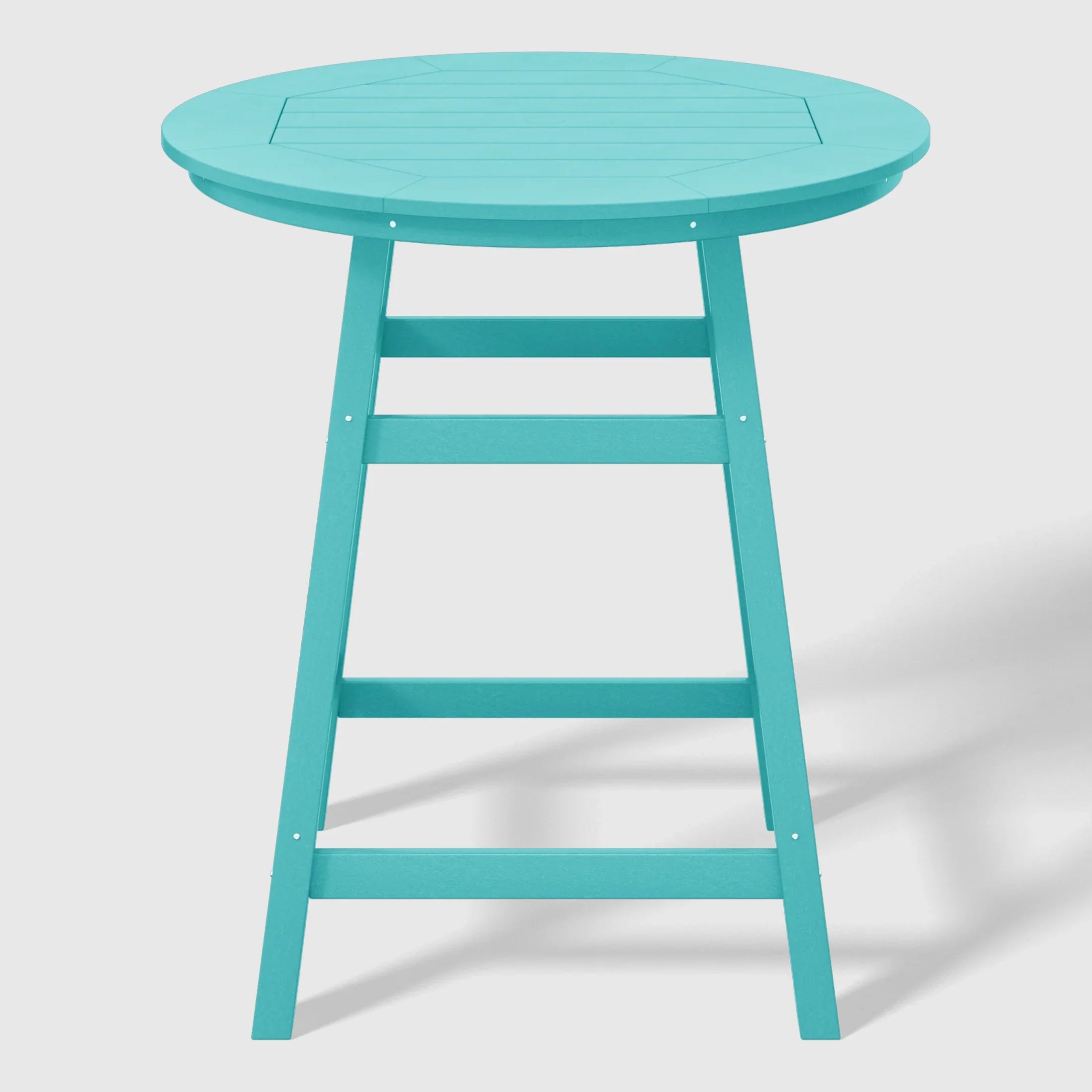 Paradise 5-Piece HDPE Outdoor Patio Dining Bar Bistro Table Set with Counter High Round Bar Stools