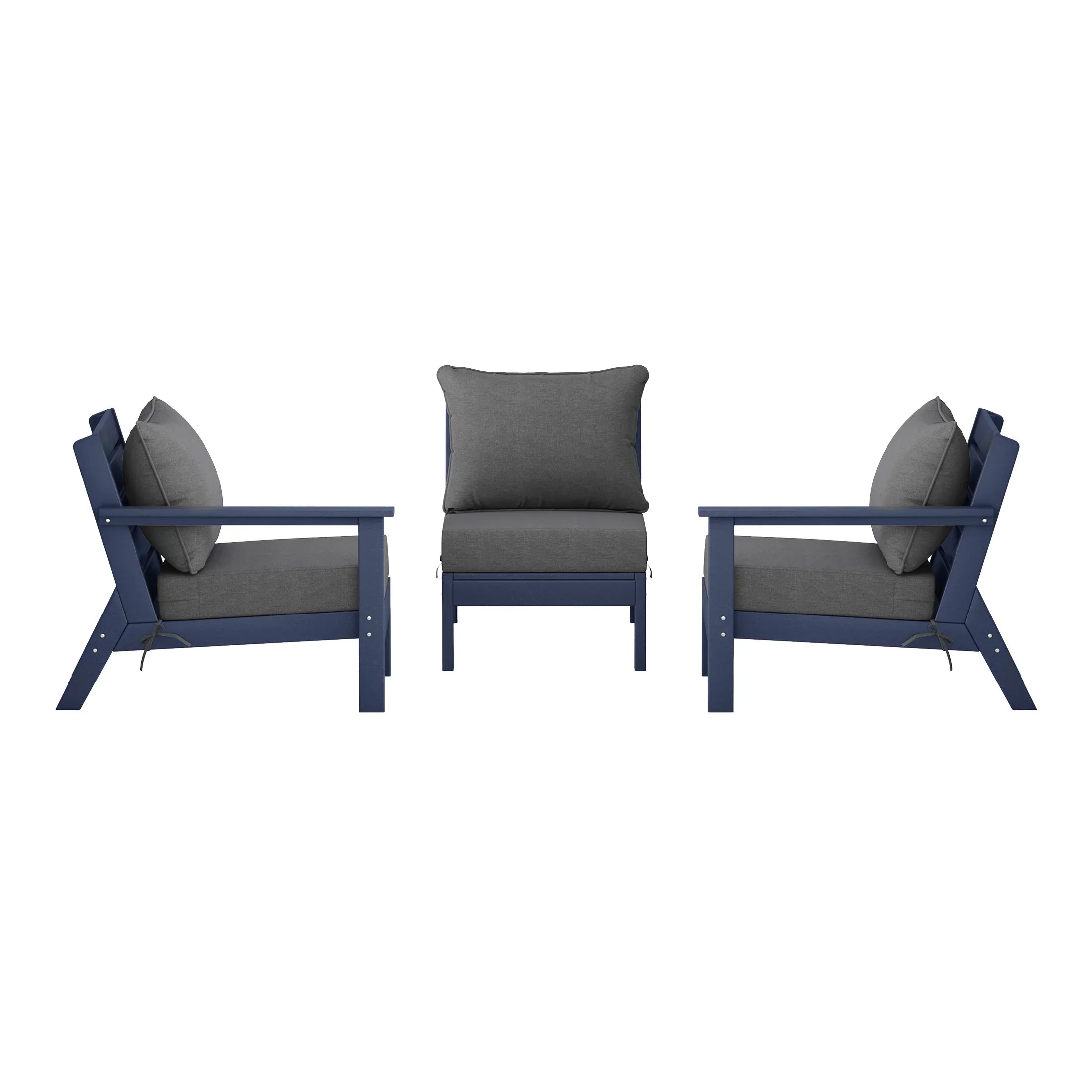 Portsmouth Outdoor Patio HDPE Sectional Sofa with Patio Cushions