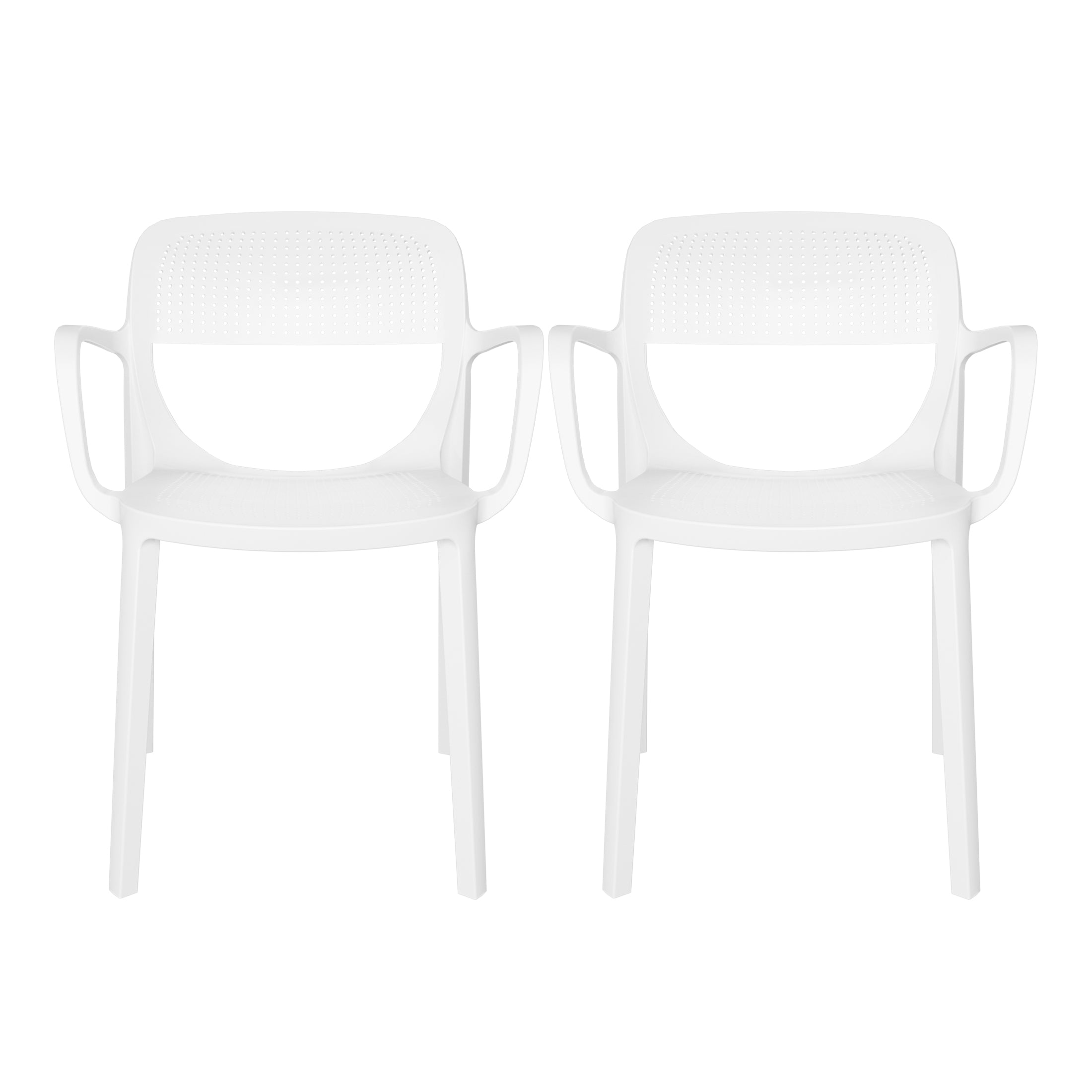 Sunshine Outdoor Stackable Plastic Resin Patio Dining Armchair (Set of 2)