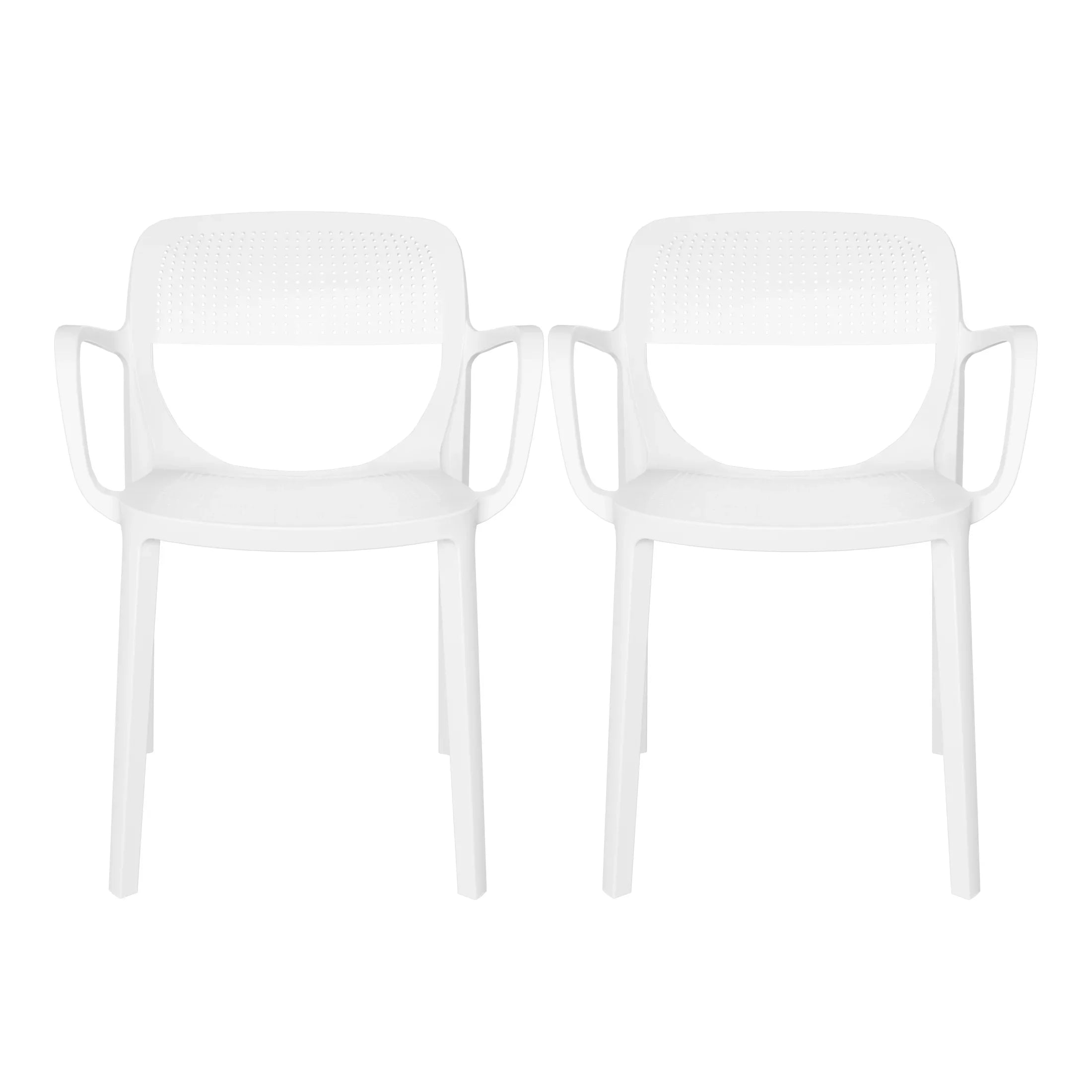 Sunshine Outdoor Stackable Plastic Resin Patio Dining Armchair (Set of 2)