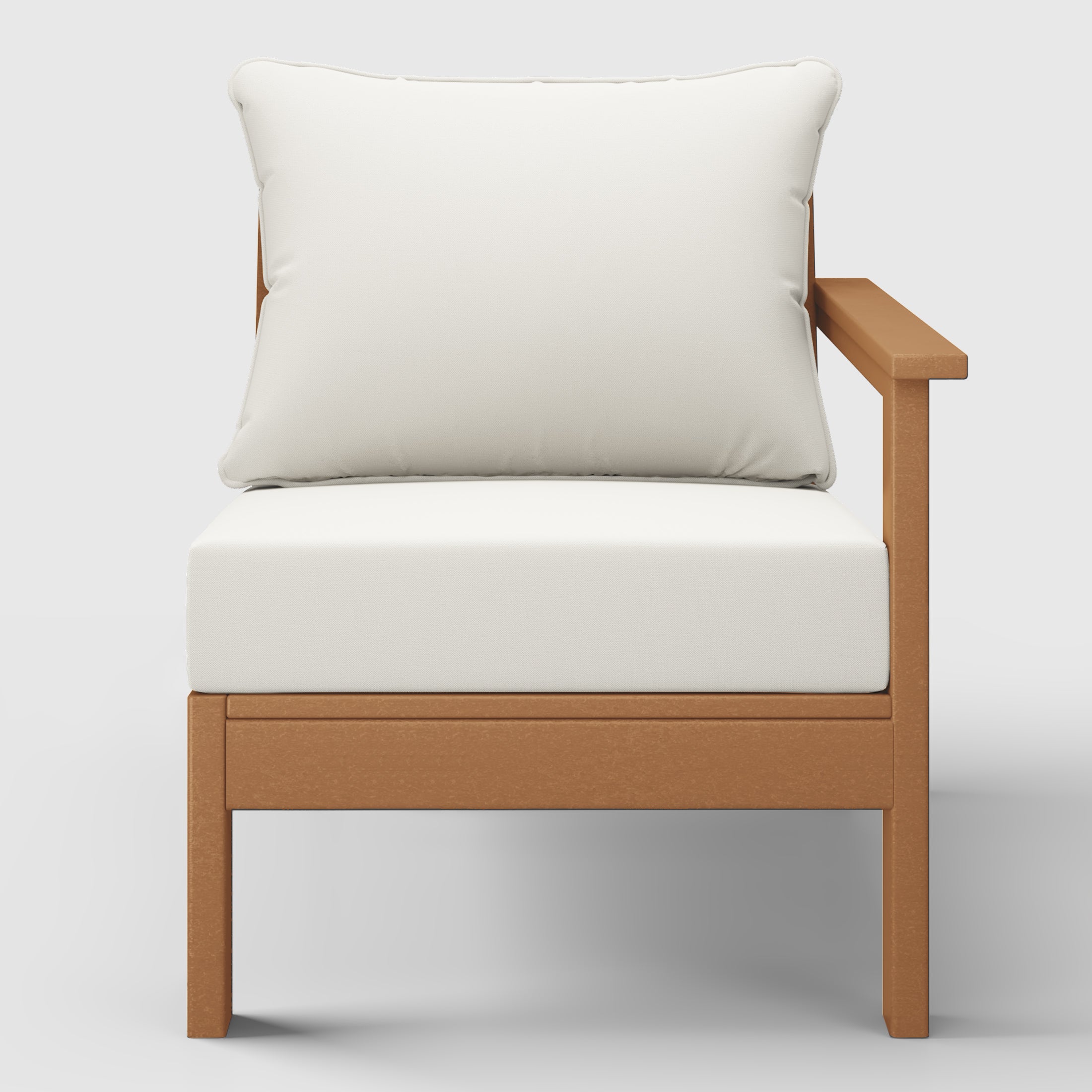 Portsmouth Outdoor Patio HDPE Right Arm Sectional Corner Club Chair with Patio Cushions