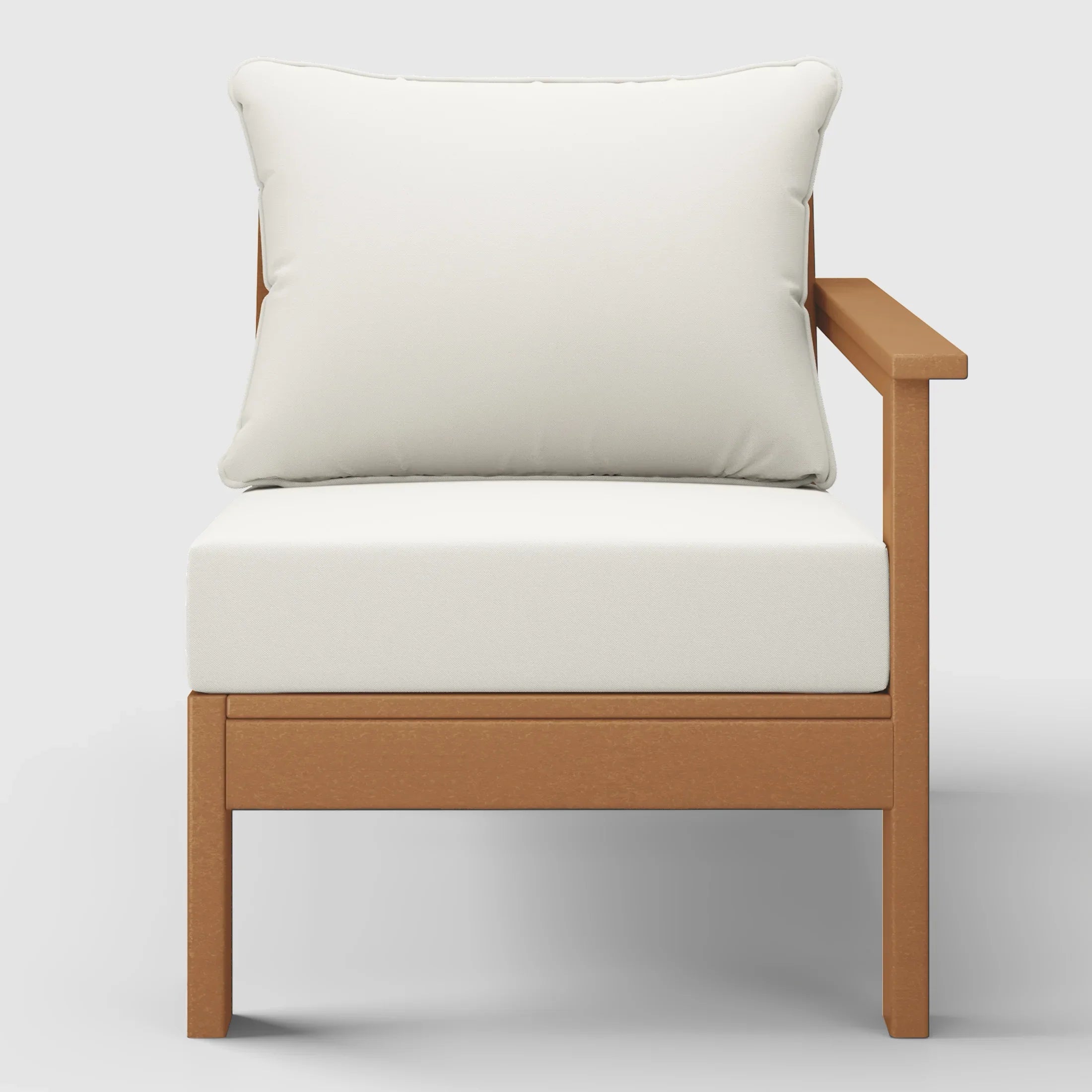 Portsmouth Outdoor Patio HDPE Right Arm Sectional Corner Club Chair with Patio Cushions
